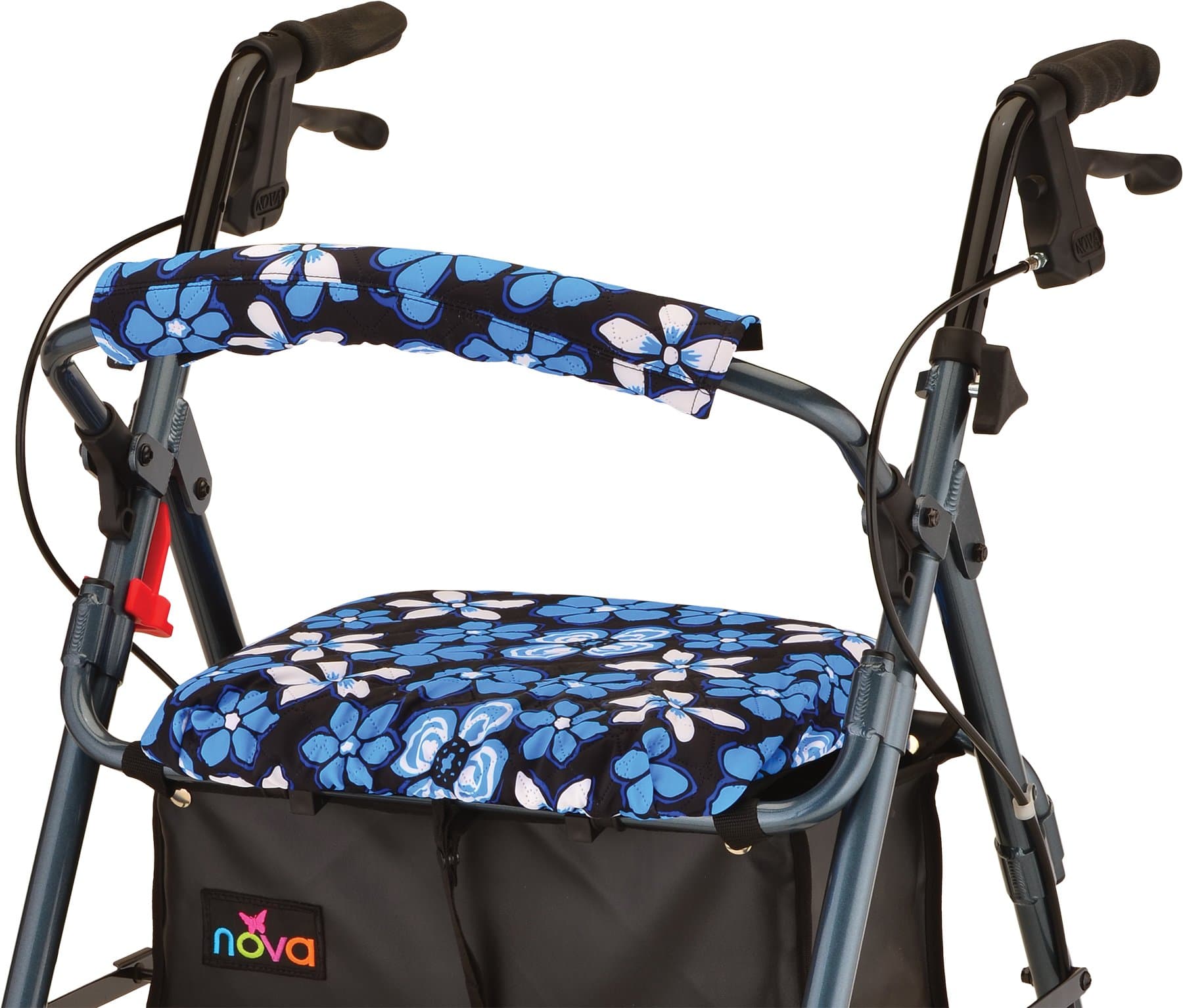 Rollator Walker Seat & Backrest Cover Set – Removable Washable Fabric Cushion Covers for Standard Rolling Walkers, Comfort & Style Upgrade Mobility Accessory, Aloha Blue