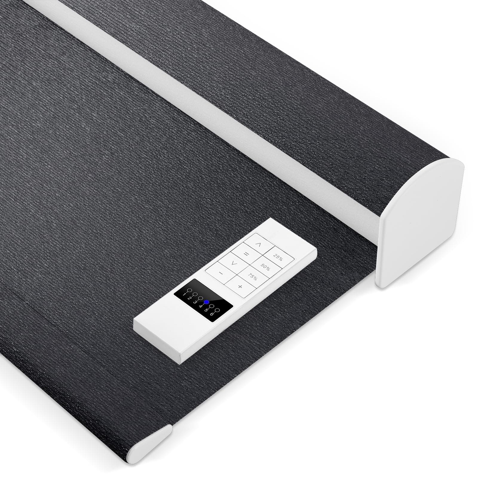 Zshine Motorized Blackout Window Blinds Customize Width (23-95 Inches) Remote Control Wireless and Rechargeable Roller Shades Blinds for Windows, Home, Office, Hotel, Club, Restaurant(82141H)