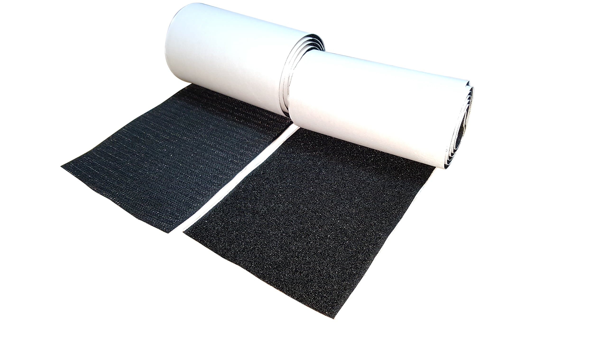 10CM Wide(Appro 4") 1 Meter Long Self Adhestive Hook and Loop Strips Set with Super Sticky Glue Nylon Fabric Fastener Black