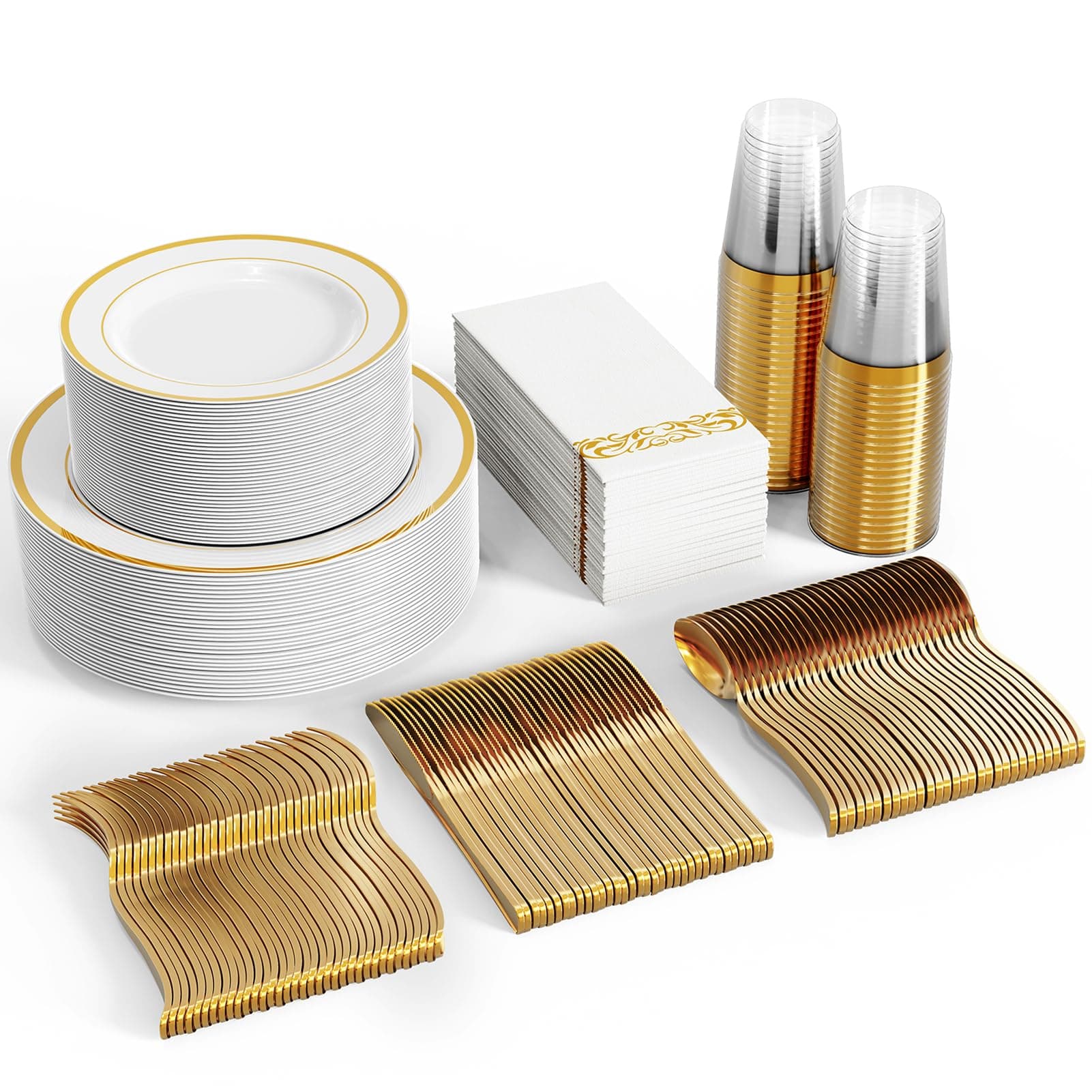 Gold Rim Dinnerware Set