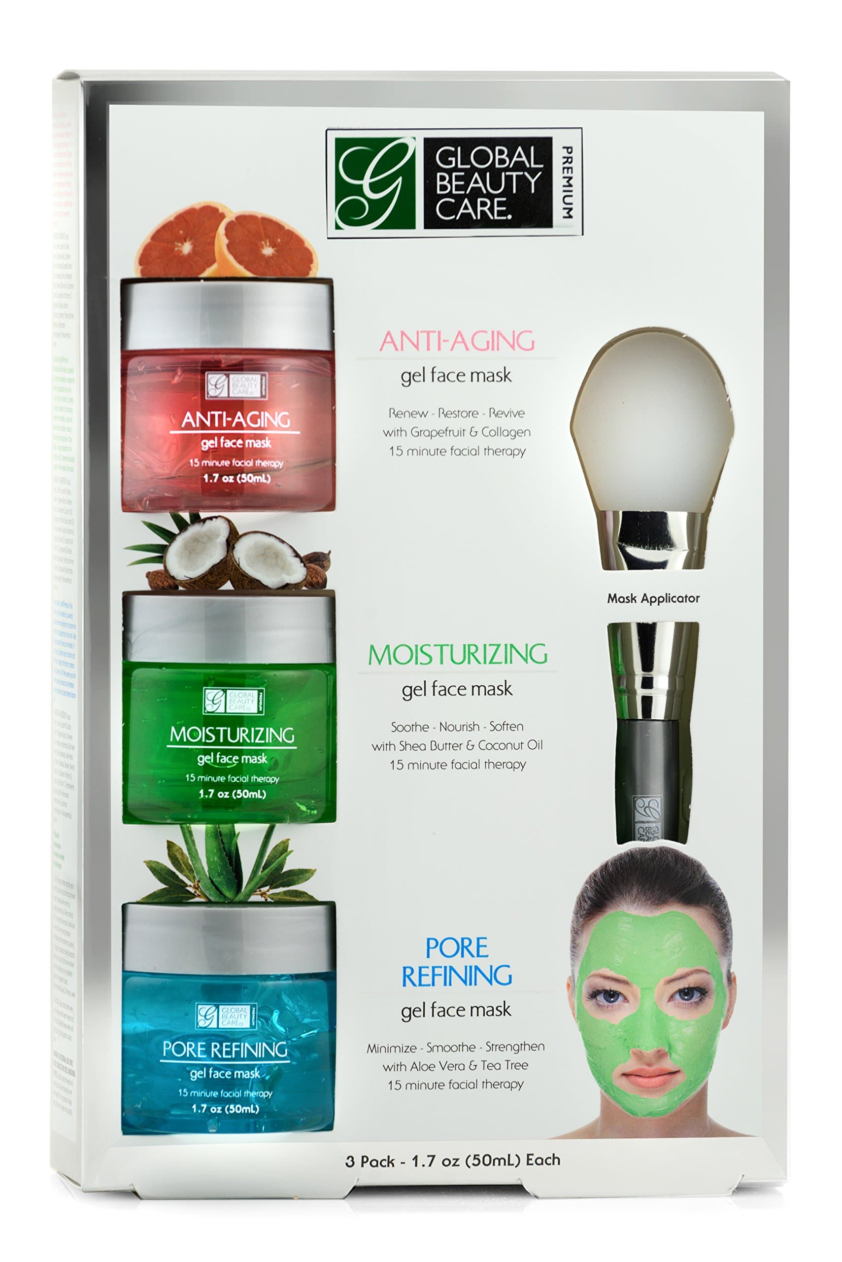 Anti-Aging, Moisturizing, Pore Refining Gel Face Mask with Applicator