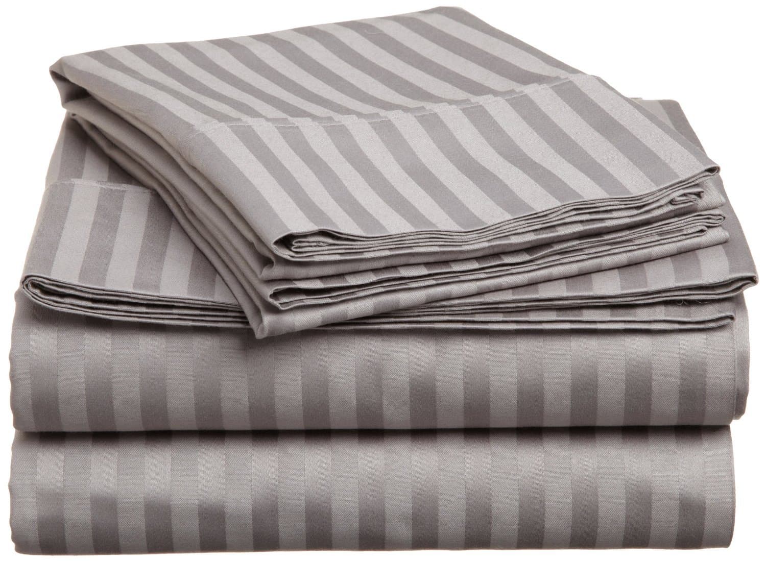 ITALIAN 3PC TWIN Sheet Set, STRIPED GREY