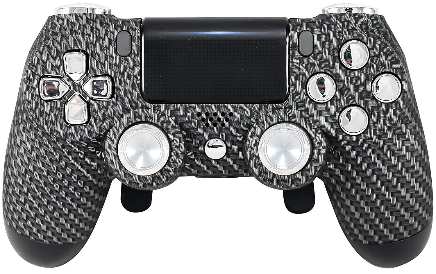 Carbon Fiber PS4 Elite Controller Custom PROGRAMMABLE Paddles for Fortnite, COD Modern Warfare, Trigger Stops, Soft Touch Grip, Reflex Response Paddles Geniusmods Playstation