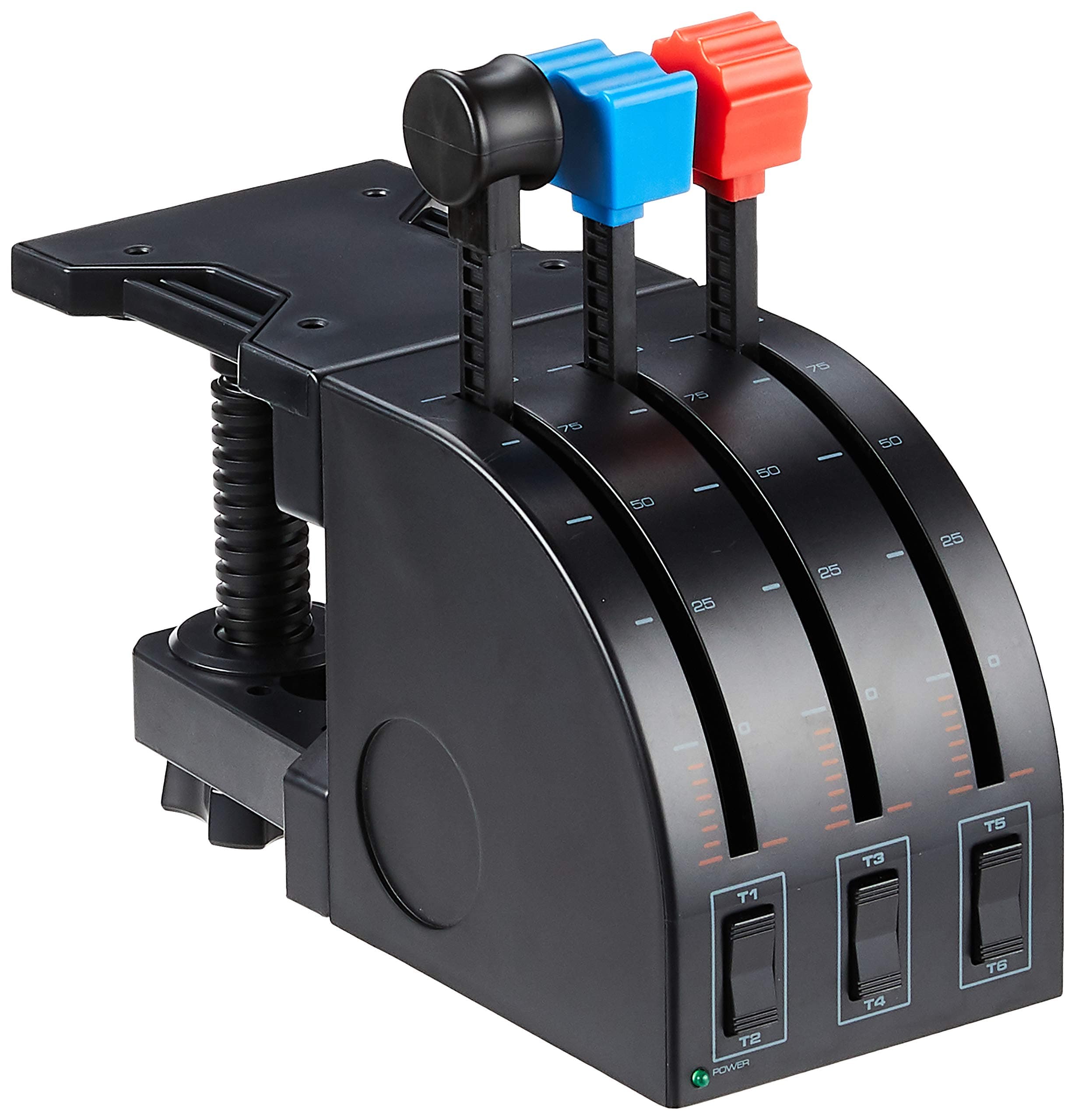 Saitek PRO Flight Throttle Quadrant, Professional Simulation Axis Levers, LCD Display, 3x Two-Way Rocker Switches, Adjustable Bracket, USB, PC - Black