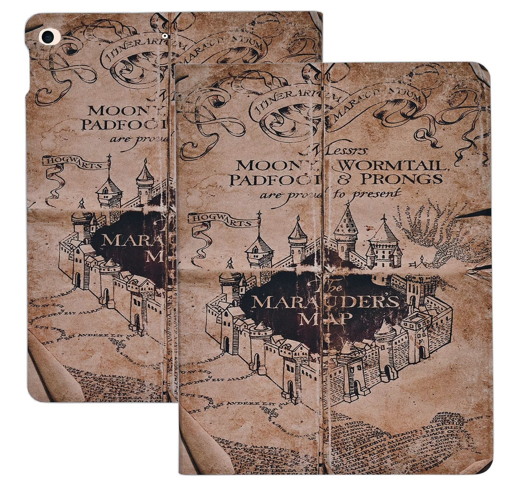 YHB Case for iPad Air 10.5" 3rd Gen (2019 Released A2152/A2123/A2153), Slim Folding PU Leather Case Stand TPU Back Cover with Auto Sleep/Wake, Marauder's Map Vintage