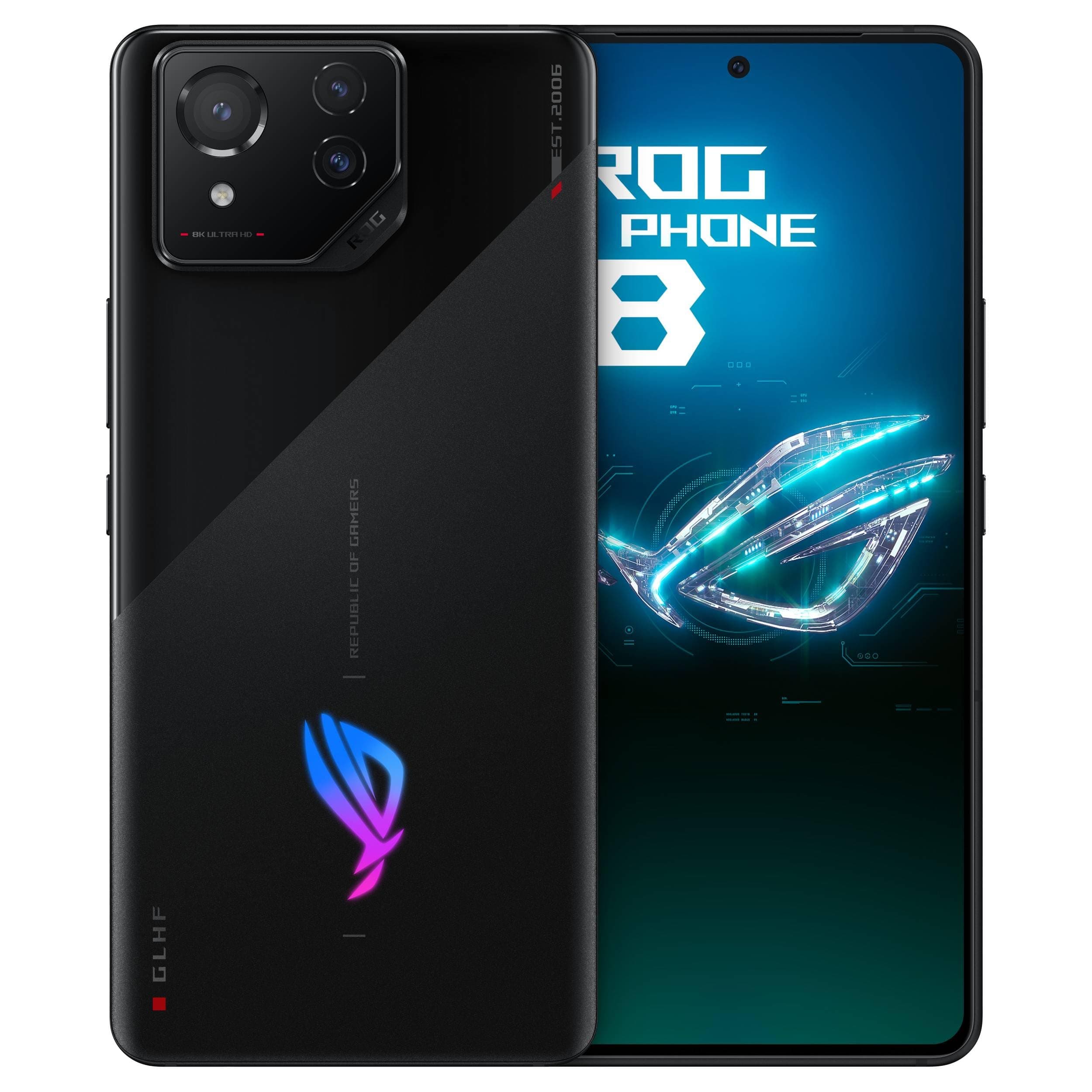 ASUS ROG Phone 8 Unlocked Android Phone, US Version, 6.78" 165Hz AMOLED Display, 256GB Storage, 16GB RAM, 5500mAh Battery, 50MP Gimbal Camera, 32MP Front, Snapdragon 8 Gen 3, Dual-SIM, Phantom Black