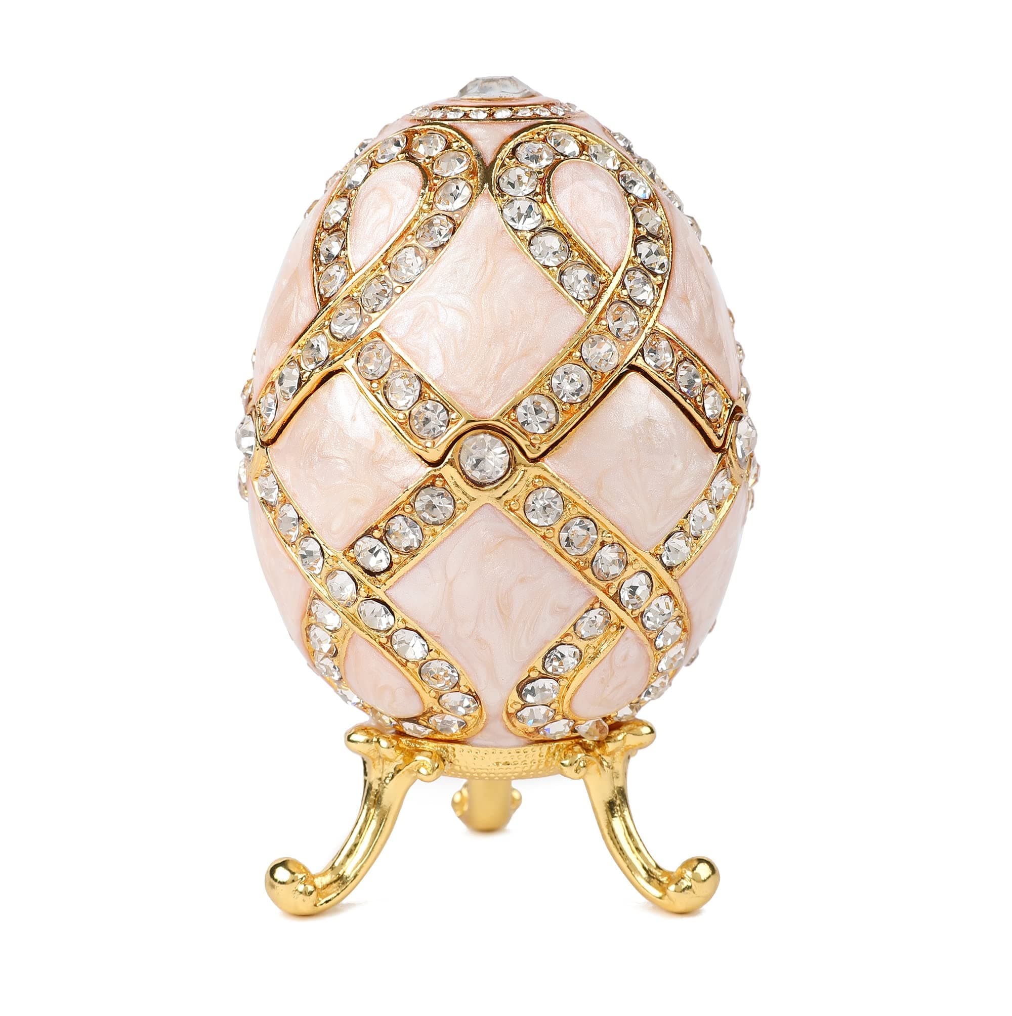 QIFU Vintage Easter Egg Style Trinket Box Hinged, Unique Gift for Family
