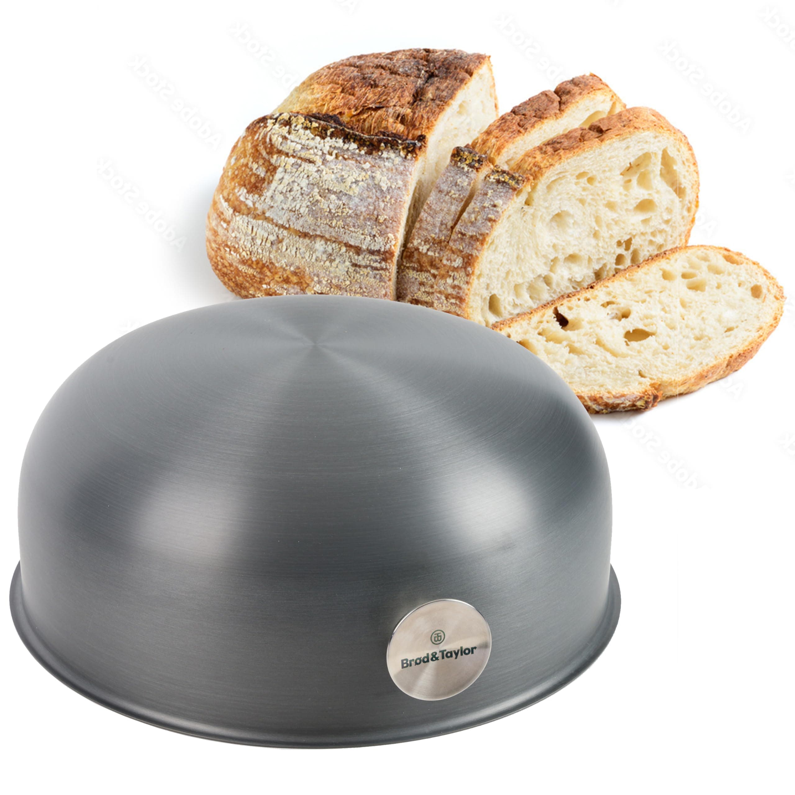 Baking Shell (Boule), Ultra-Light Alternative to Bread Cloche/Dutch Oven, No Preheating Needed, Sourdough Baking Shell for Crispy Crust and Even Baking, Easy to Clean, Aluminium, Grey