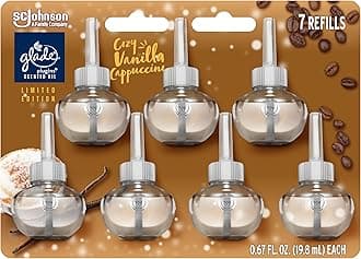PlugIns Refills Air Freshener, Scented and Essential Oils for Home and Bathroom, Cozy Vanilla Cappuccino, 4.69 Fl Oz, 7 Count