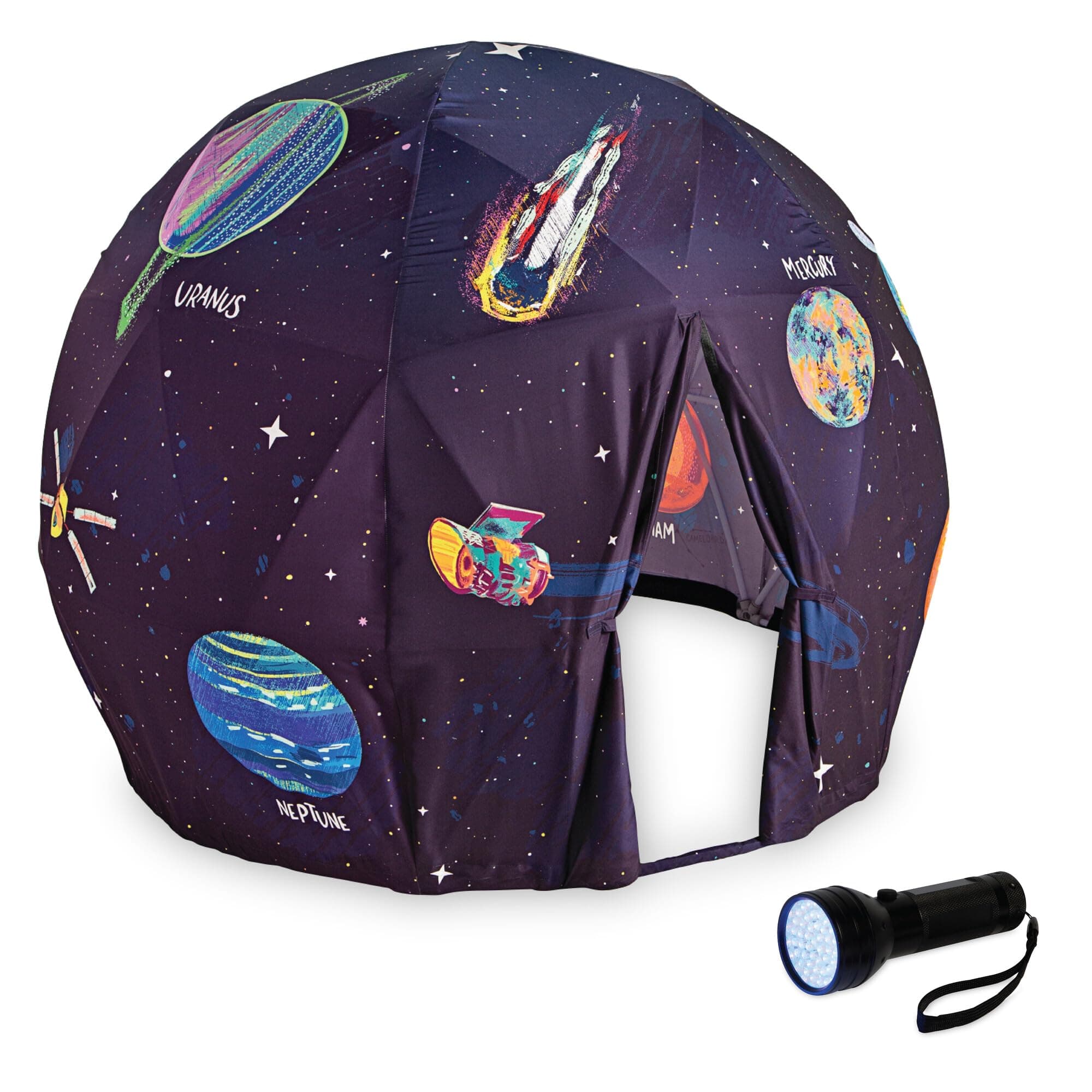 MindWare Oh So Fun! Deluxe Glow-in-The-Dark Space Fort – Glow Fort for Kids & Teens Ages 3 & Up