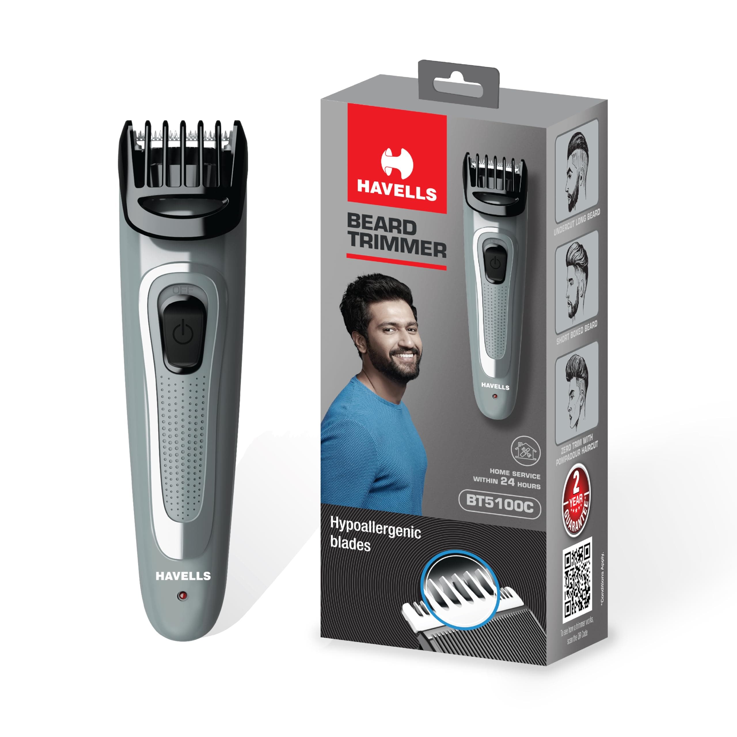 BT5100C Rechargeable Beard Trimmer (Gray)