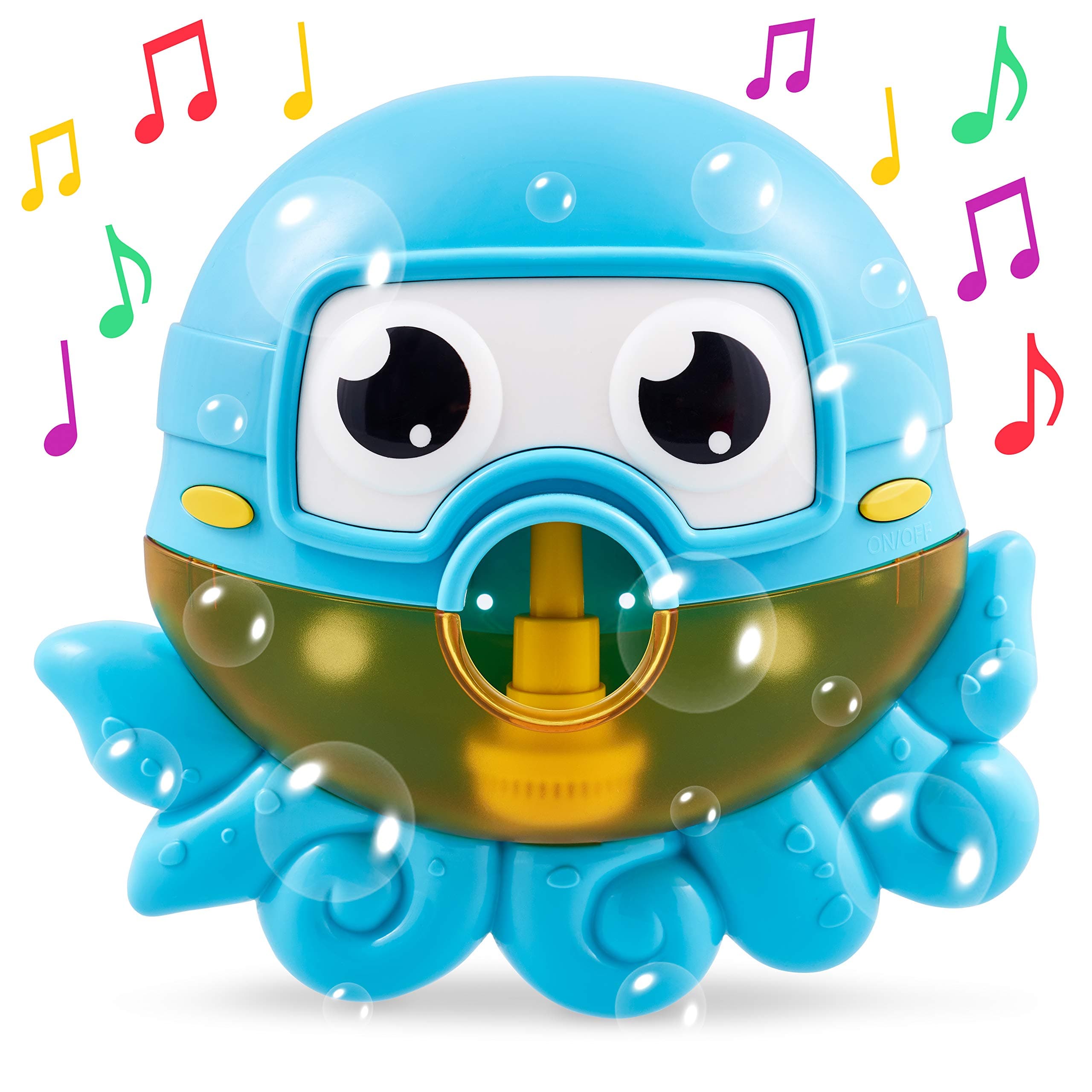 Chuchik Bubble Bath Maker for The Bathtub. Blows Bubbles and Plays 24 Children’s Songs – Baby, Kids Bath Toys Makes Great Gifts for Toddlers – Sing-Along Machine (Blue Octopus)