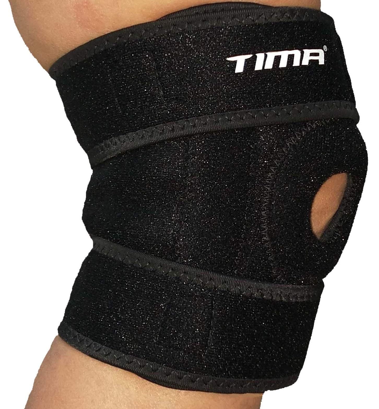 TIMA Knee Support Brace with Neoprene Compression Stabilizer, Open Patella & Adjustable Straps for Basketball, Arthritis, Running and Hiking