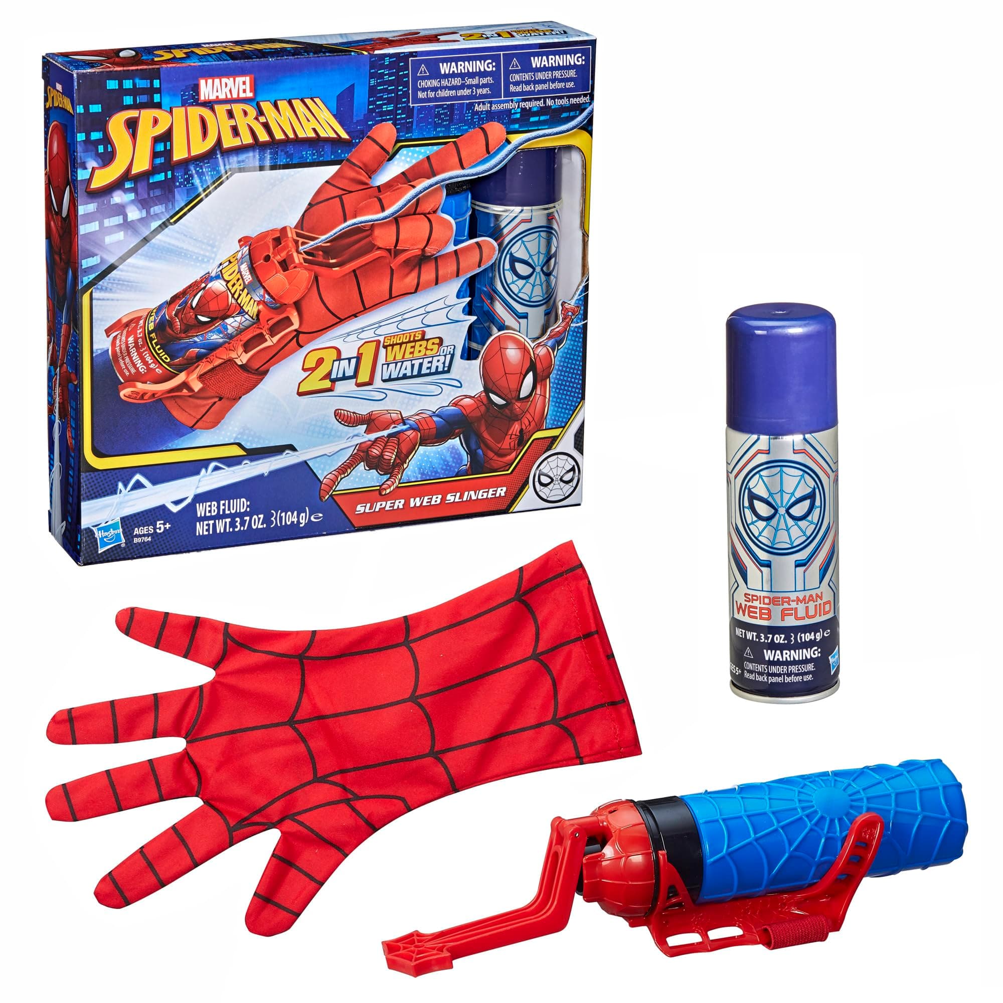 Marvel Spider-Man Super Web Slinger, 2-In-1 Shoots Webs or Water, Web Shooter Toy, Role-Play Toys, 5 Year Old Boys and Girls and Up