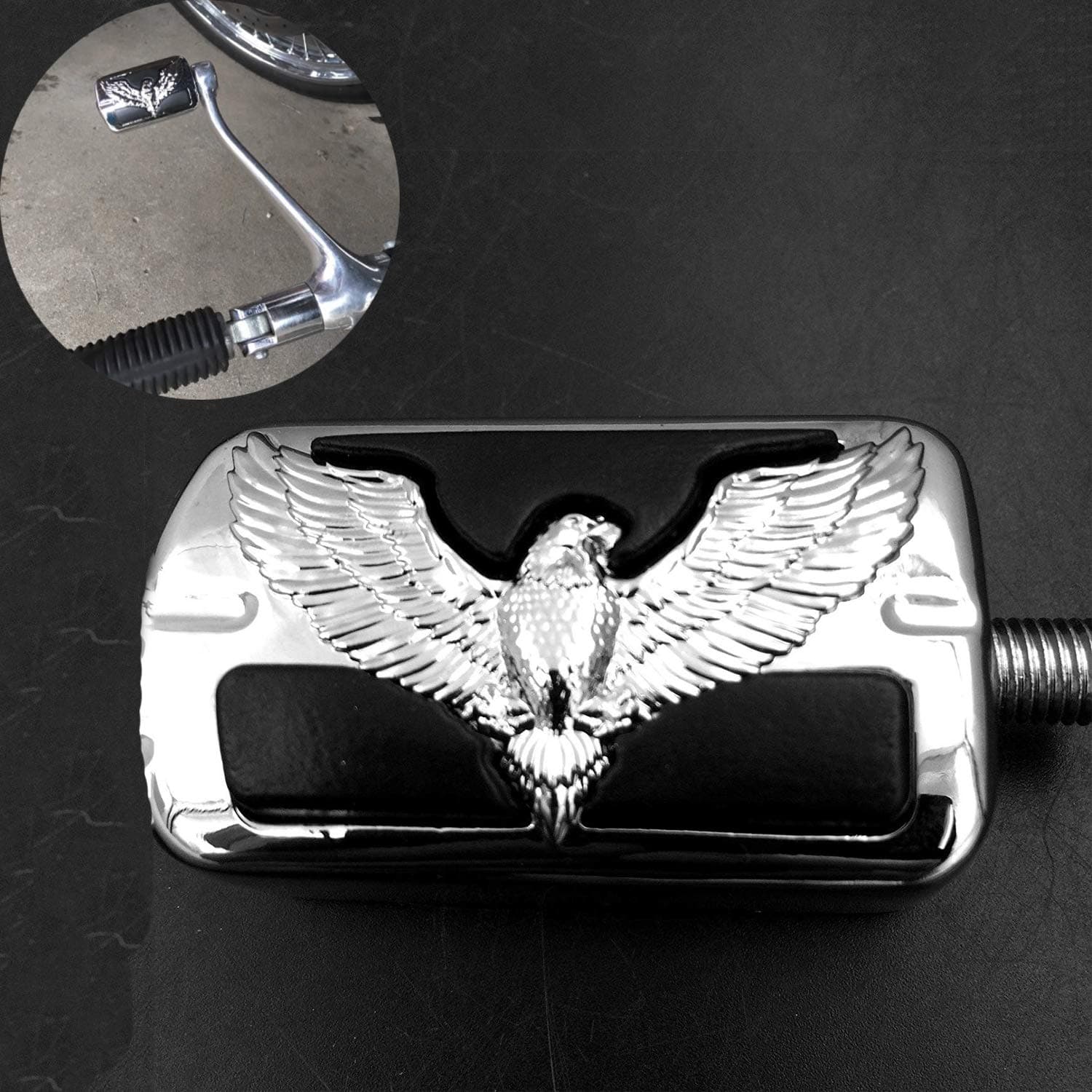 Eagle Hawk Emblem Willie G.Skull Shifter Peg For Harley Electra Wide Super Low Glide Softail XLX CHROMED