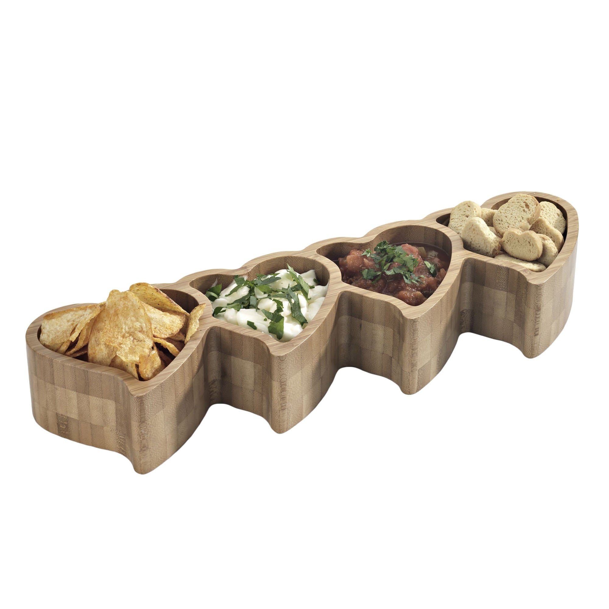 Occasion Heart Shaped Bamboo Serving Bowl