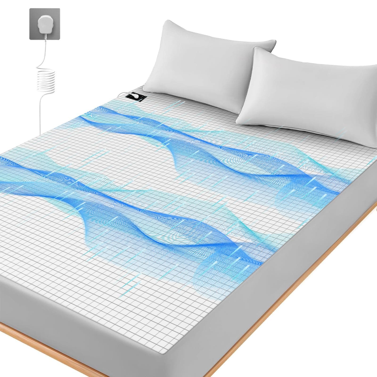 Grounding Bed Sheet, Grounding Mat Earthing UK with 10% Silver Fiber & 90% Organic Cotton for Improved Sleep Pain Relief and Healthy Earth Energy Mat (193x203cm)