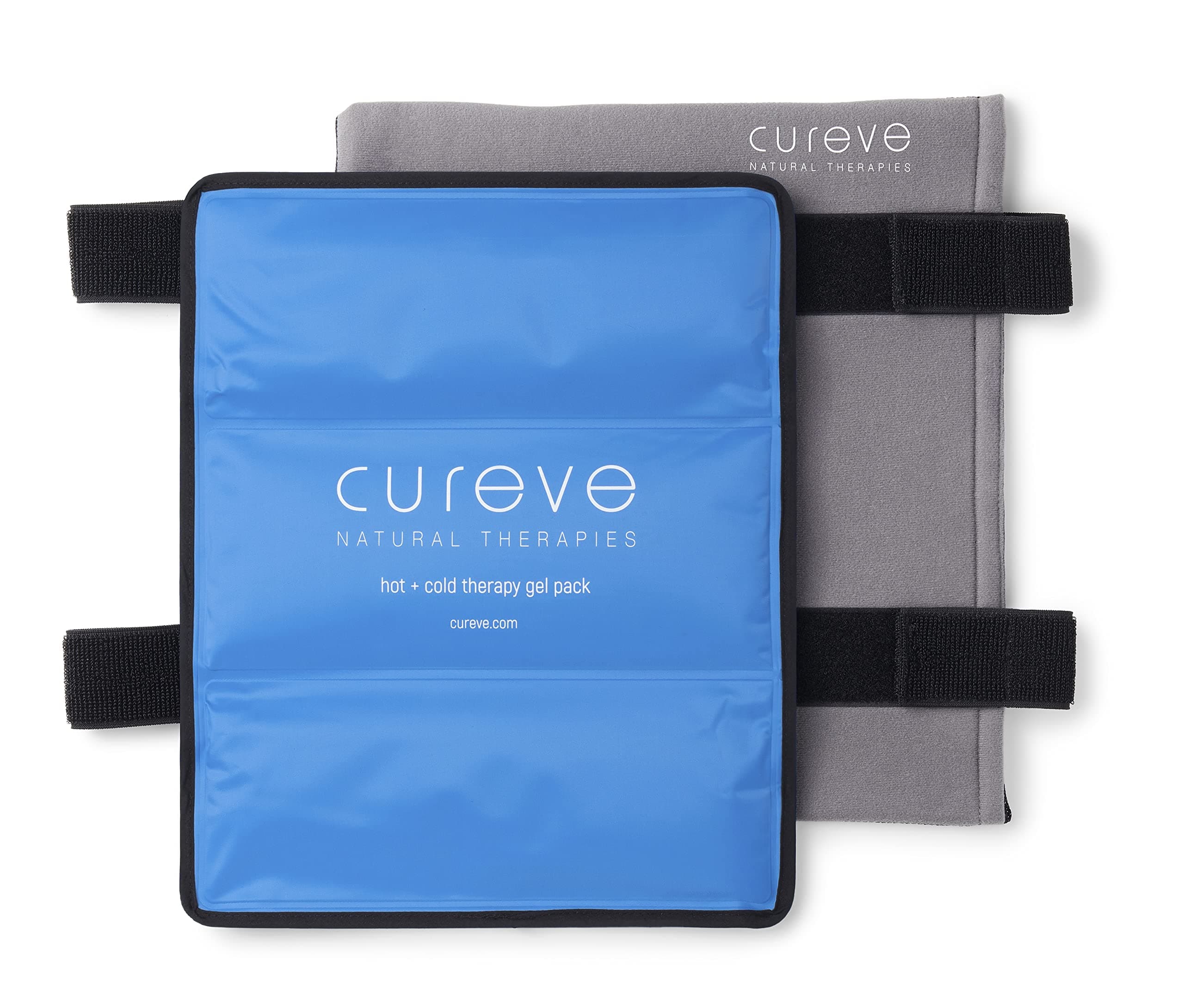 Large Hot and Cold Therapy Gel Ice Pack with Wrap by Cureve (12" x 15") - Reusable to Treat Injuries, Aches and Pains on Hip, Knee, Side, Back and Shoulder