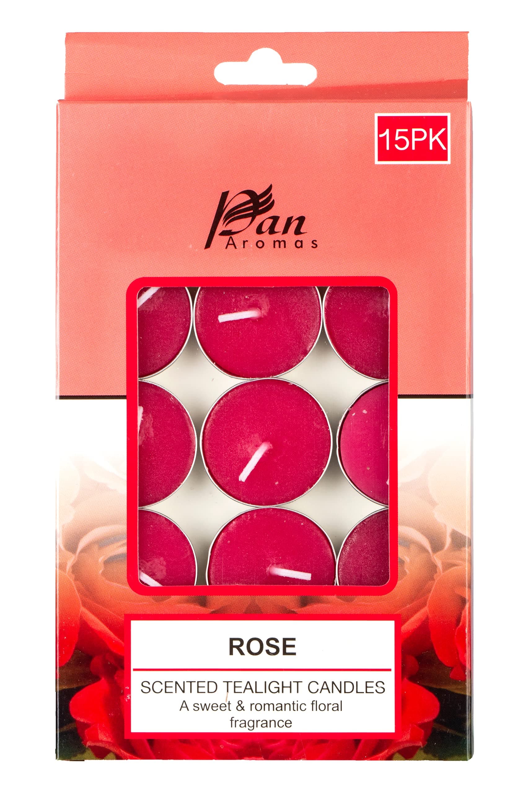 PAN AROMAS15-Pack Scented Tealight Candle - Rose