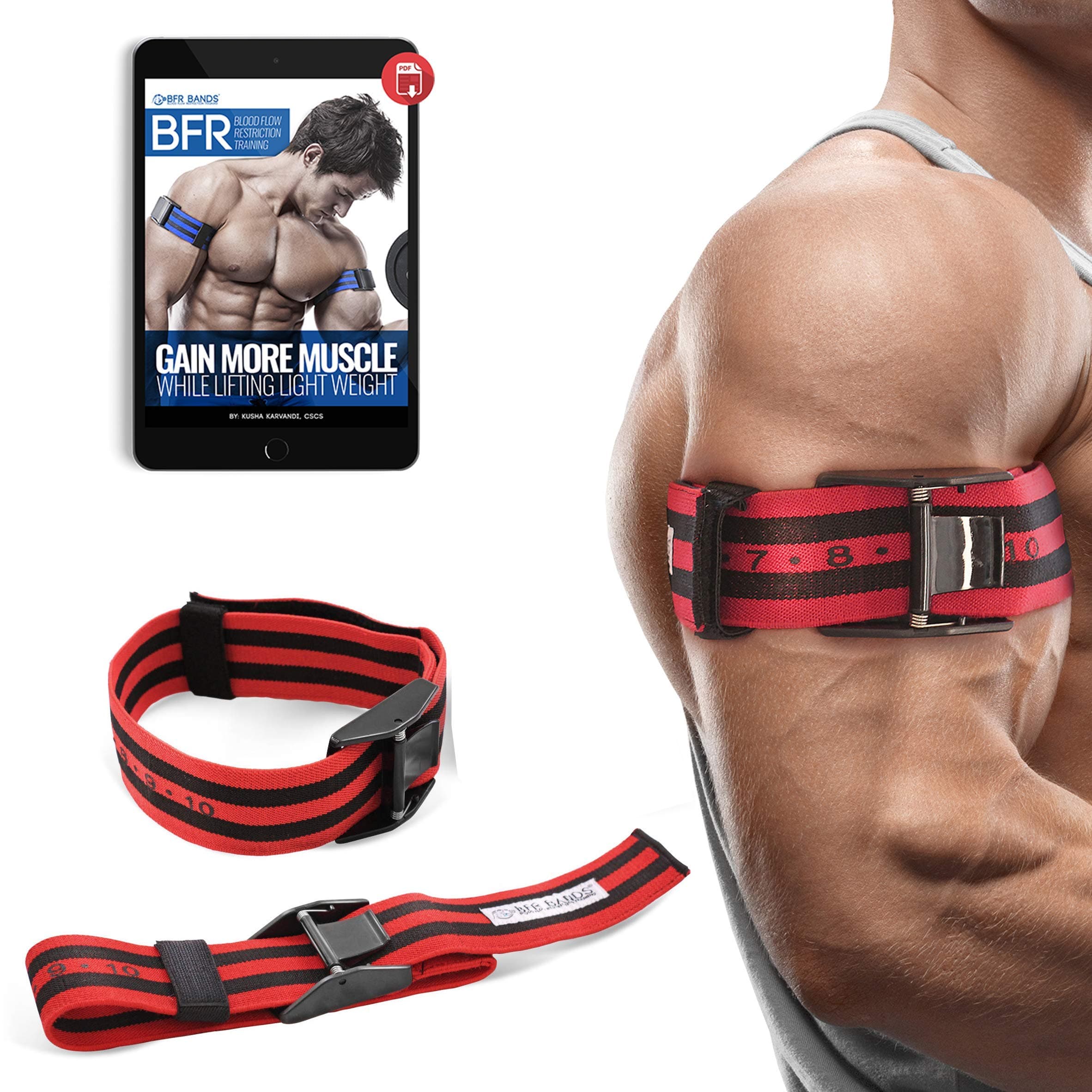 Blood Flow Restriction Bands, Exercise Straps for Occlusion Training, Gym Workout & Weight Lifting, Resistance Bands Help Increase Muscle Mass in Women & Men