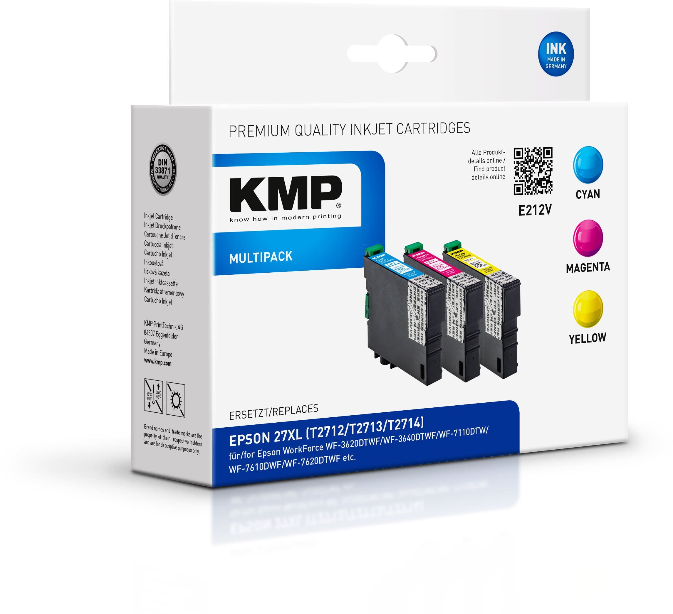 KMP Multipack Cartridges for Epson Workforce Workforce WF 3600 – 7600 E212 V