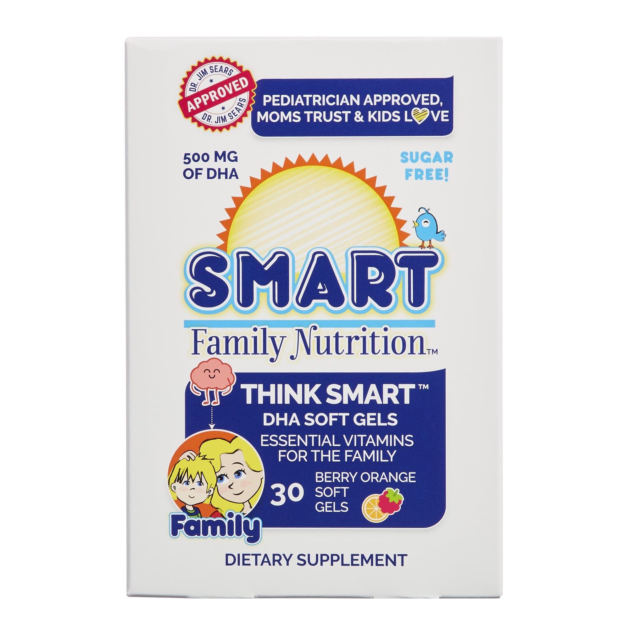 Think Smart DHA, Supports Brain Development and Learning with Omega-3s DHA and EPA, for All Ages, 30 Soft Gels