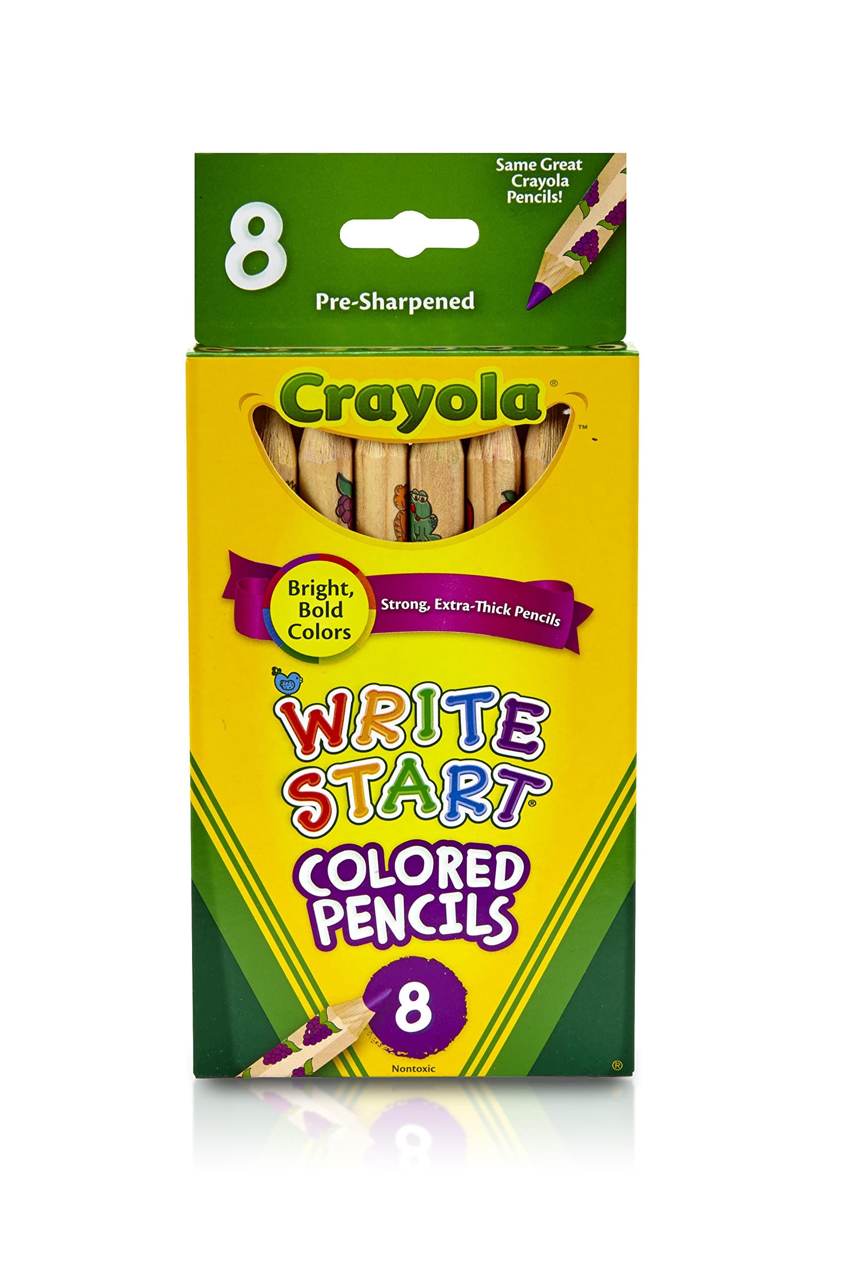 Write Start Colored Pencils-8/Pkg Long