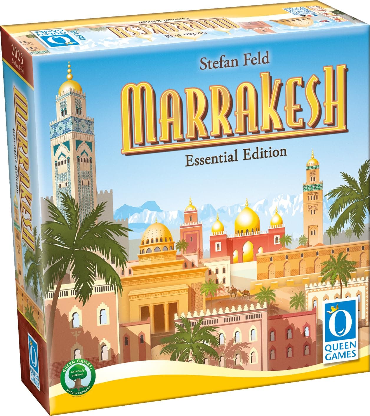 Queen Games: Marrakesh Essential Edition - Strategy Board Game, Ages 14+, 2-4 Players, 90-120 Min