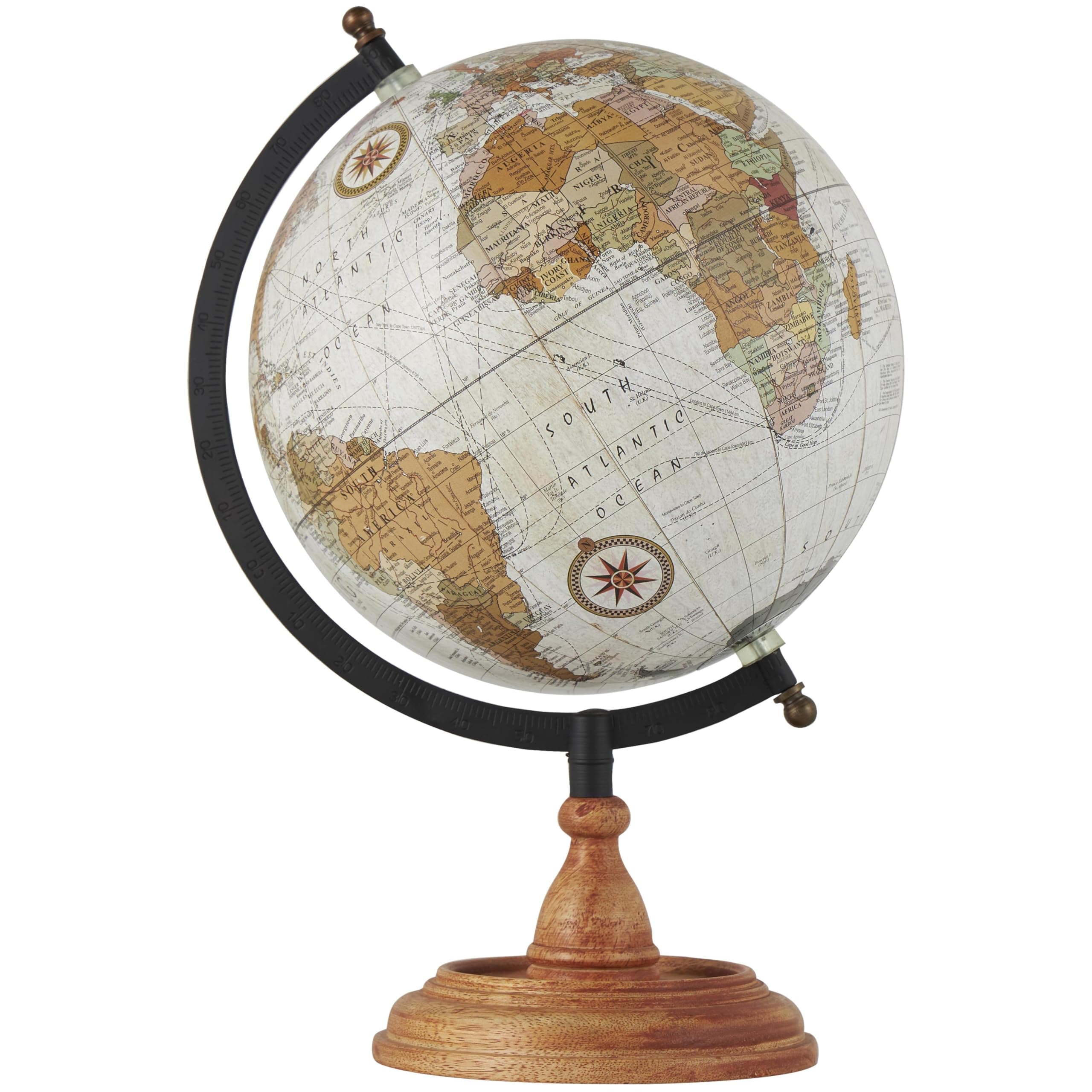 Traditional Brown Mango Wood Globe