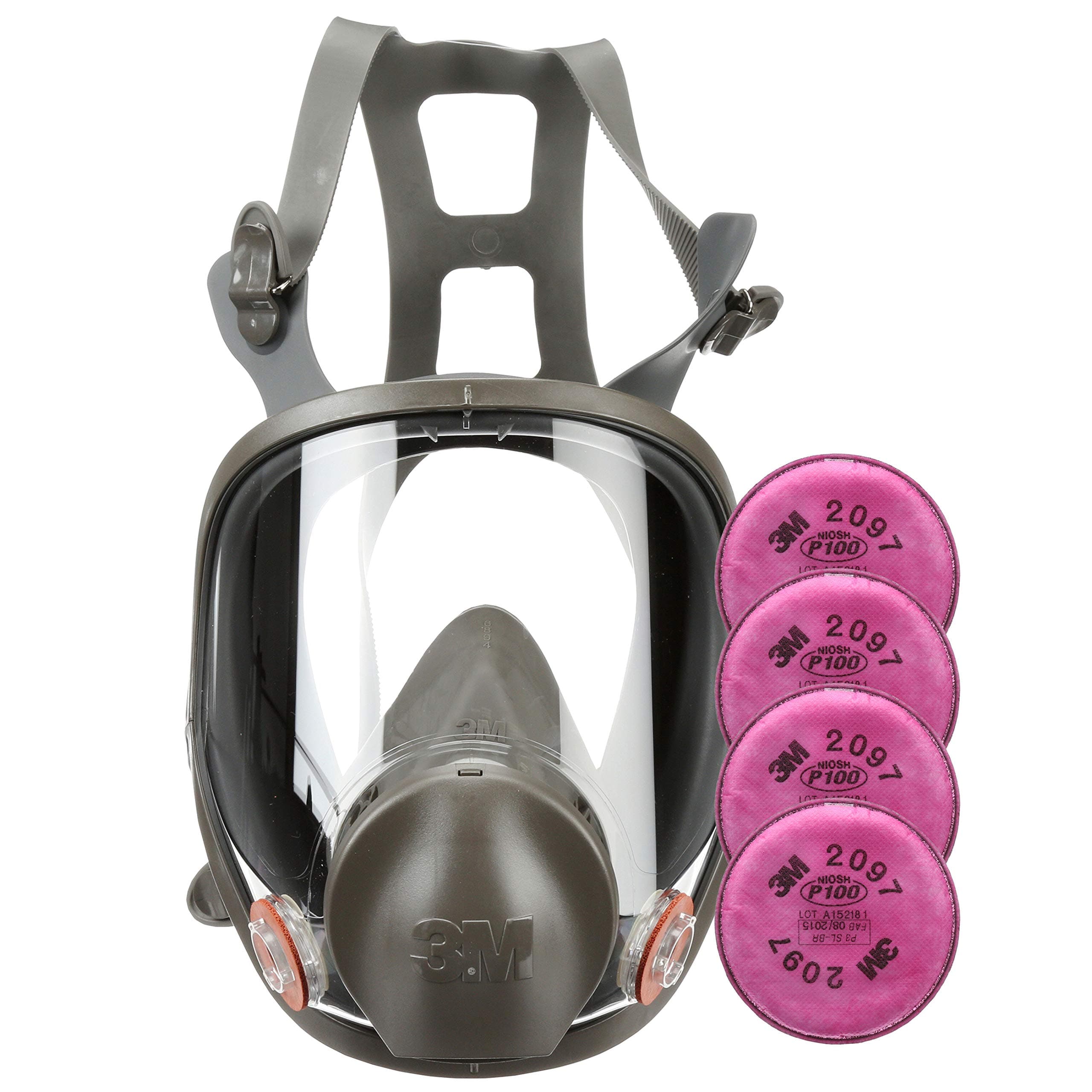 Respirator Kit, Full Face 6800, Reusable, Medium, Plus 4 Particulate Filters 2097, P100 for Mold Remediation, Dust, Lead, Asbestos