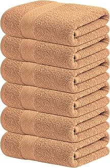 Infinitee Xclusives Beige Hand Towels for Bathroom - Set of 6 (16x28 inches) 600 GSM, 100% Cotton Ultra Soft, Quick Drying, Hotel Quality Hand Towel Set (Cosmic Sand)