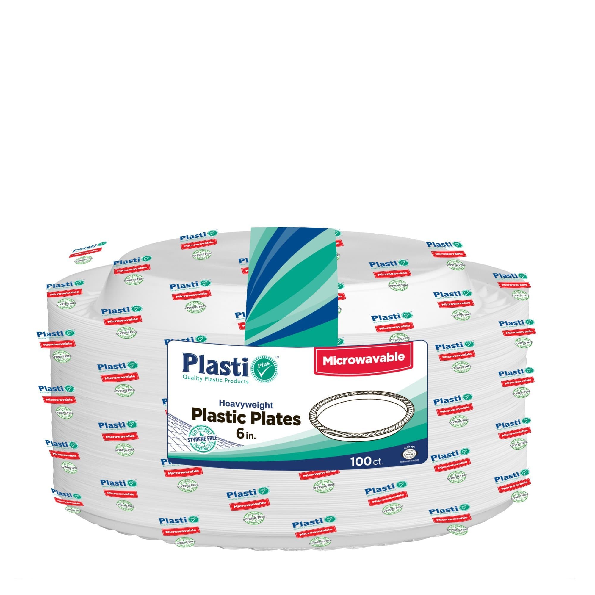 [100 Count] Plasti Plus Disposable Plastic White 6 Inch Dessert Plates, Great For Weddings, Home, Office, School, Party, Picnics, Restaurant, Take-out Fast Food, Outdoor Events, Or Every Day Use,