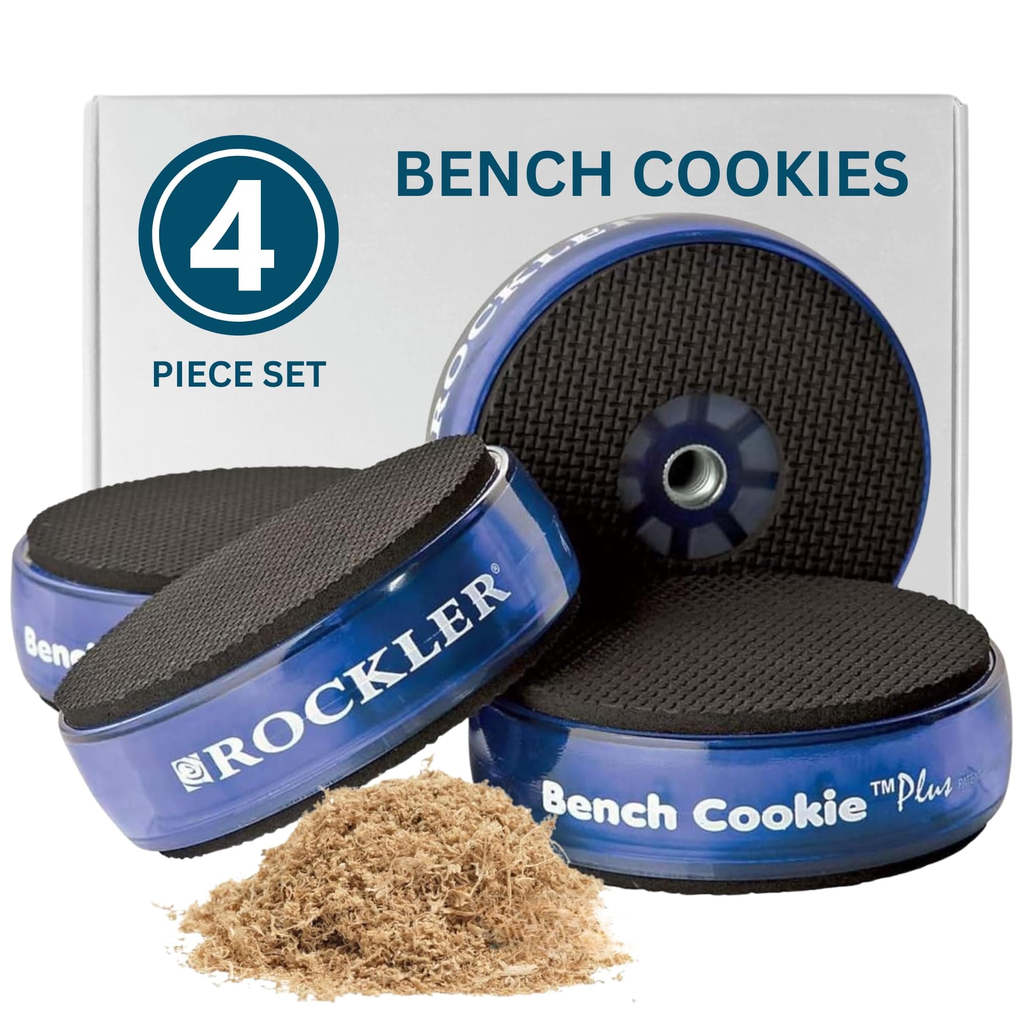 Rockler Workbench Cookie Plus Work Gripper (4 Pack) Bench Cookies Protects Workpieces from Scratches and Bench Top Debris - Woodworking Kit Fits Most Average Size Panels