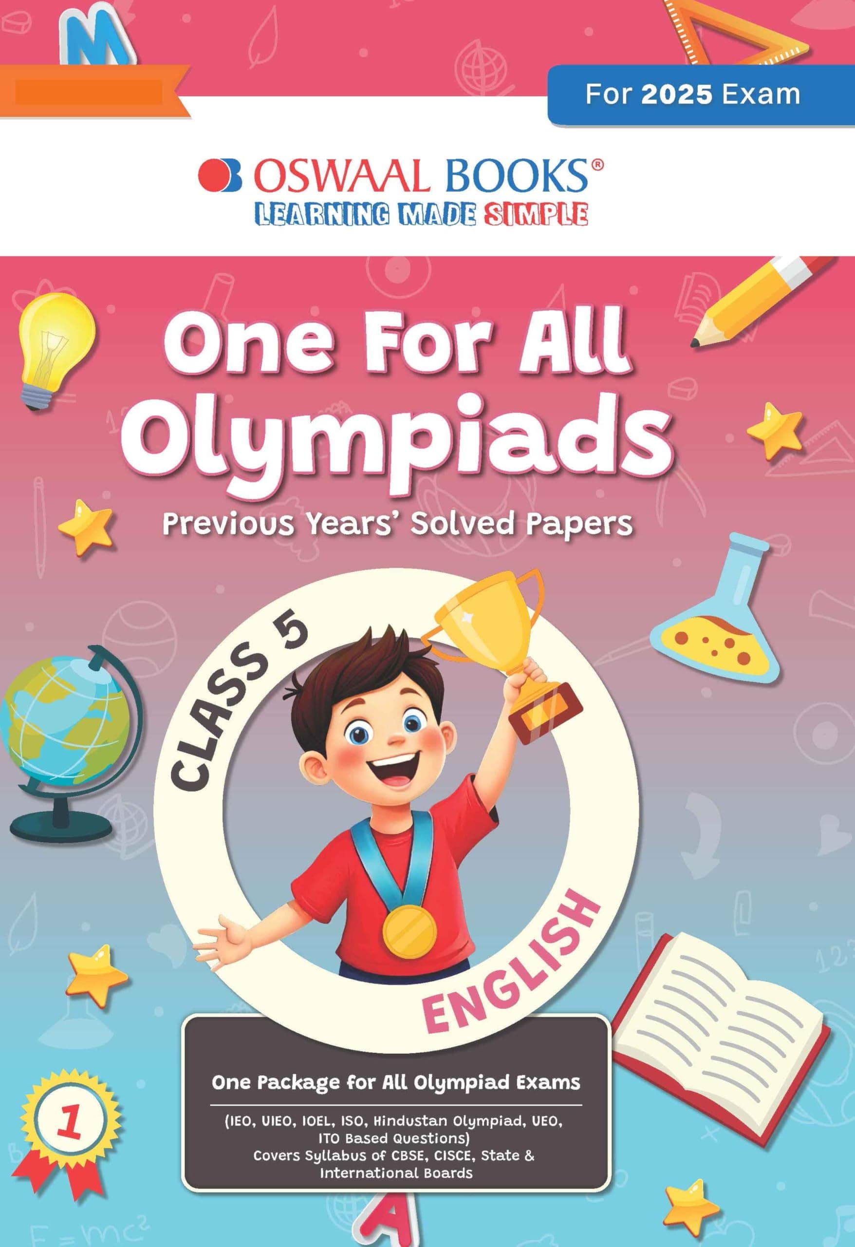 Oswaal One for All Olympiads Chapter-wise Previous Years' Solved Papers, Prep-Guide Class 5 English For 2025 Exam