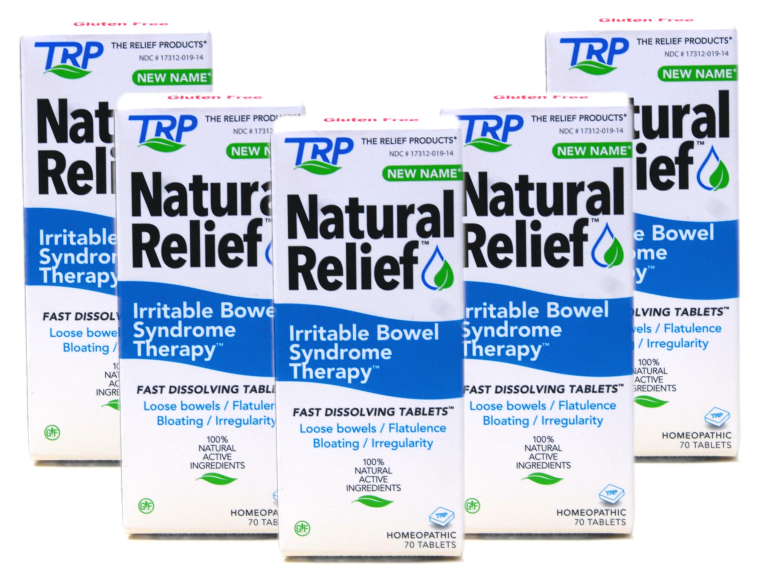 TRP Irritable Bowel Syndrome Therapy Fast Dissolving Tablets, 70 Count per Bottle (Pack of 5)
