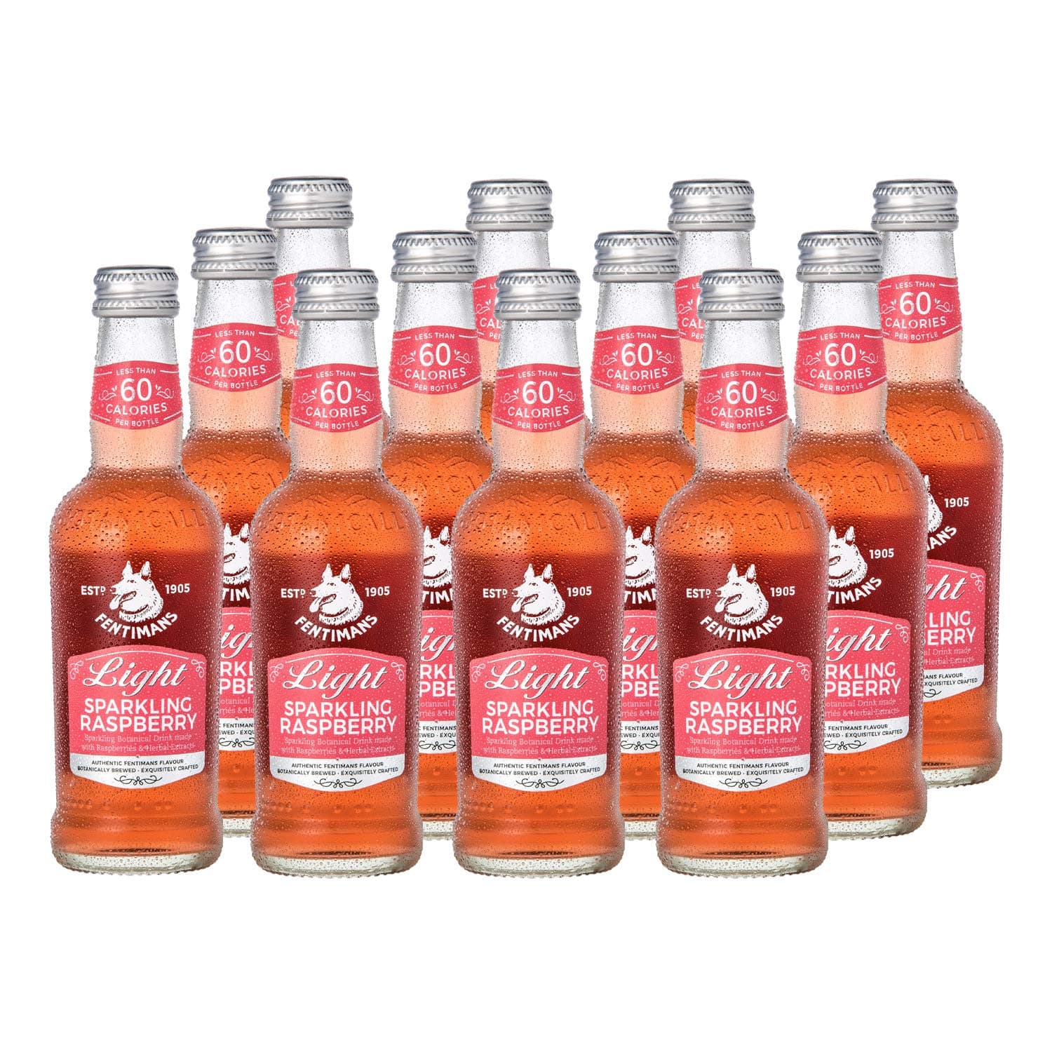 Fentimans Light Sparkling Raspberry, 12 x 250ml Bottles
