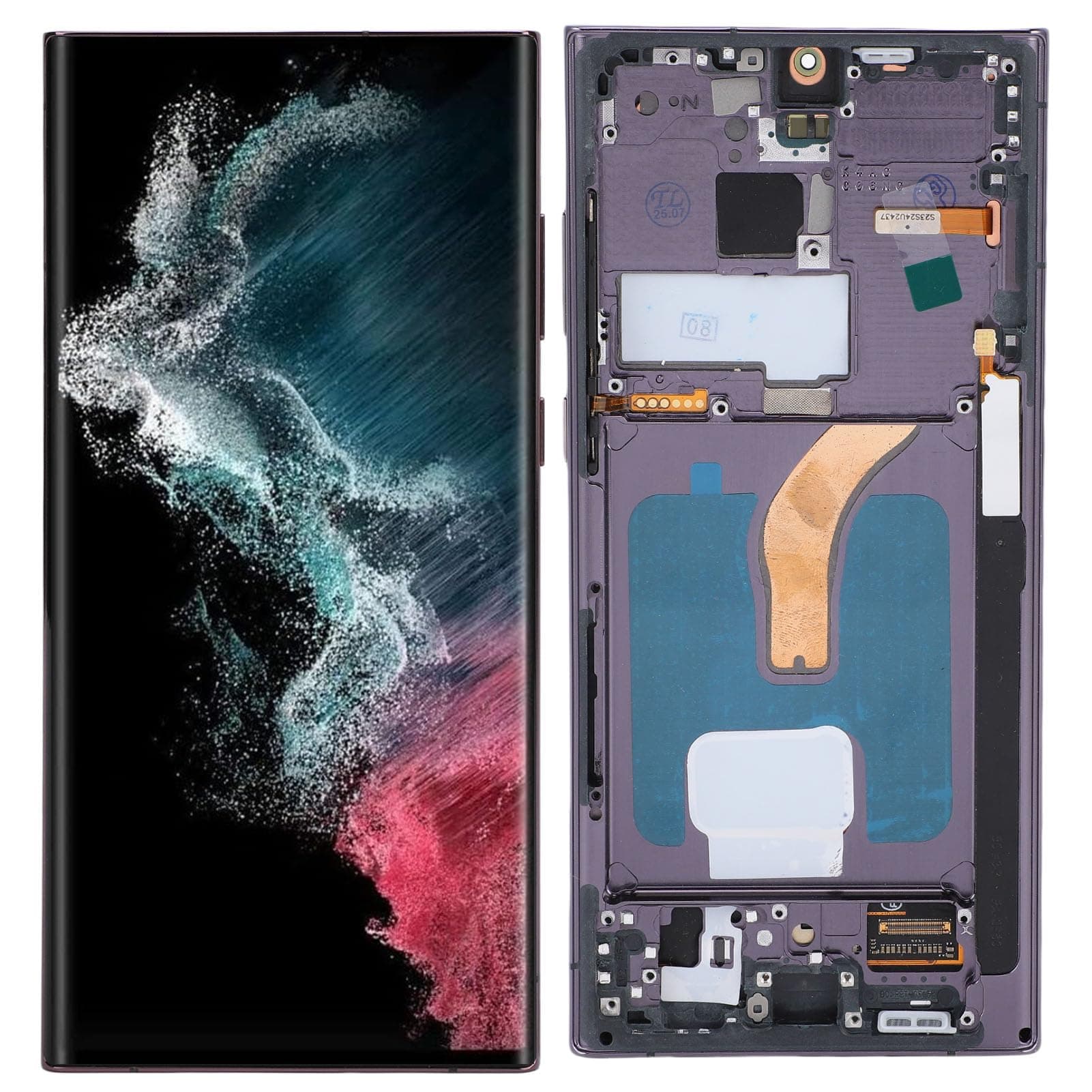 Cuifati S22 Ultra LCD Display Replacement, Dynamic 2X, 6.8 inch Screen Touch Digitizer Assembly with Fingerprint Frame, for SM S908B EU International Version (Crimson Red)