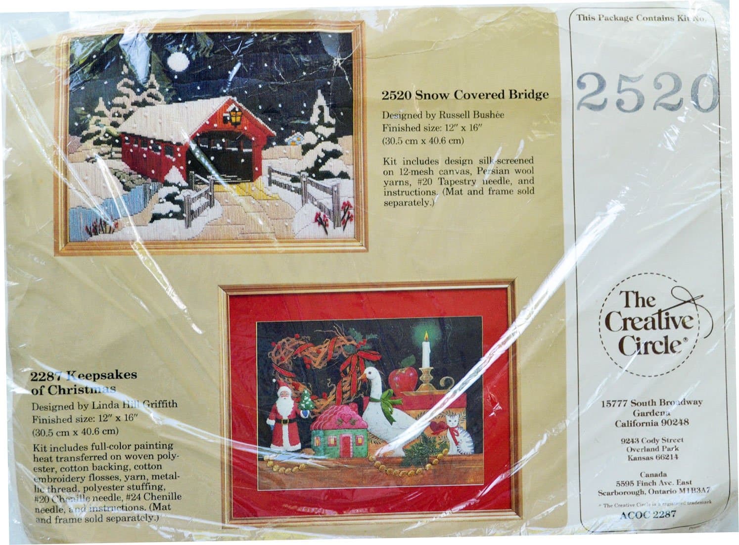 The Creative Circle Longstitch Needlepoint Kit 2520 Snow Covered Bridge