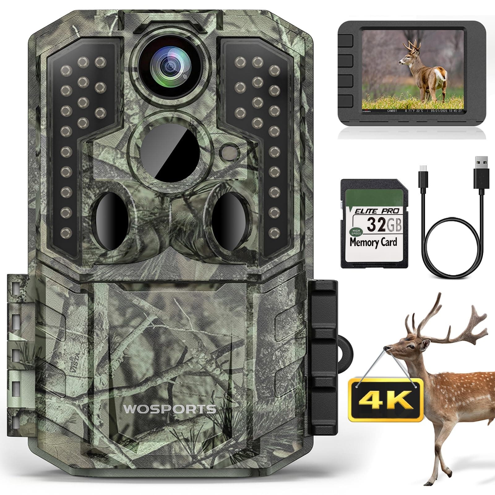 Trail Camera,56MP 4K 0.2S Trigger Motion Activated,Game Camera with Night Vision IP66 Waterproof 2.0''LCD 120°Wide Trail Cam Lens for Outdoor Scouting Wildlife Monitoring Home Security