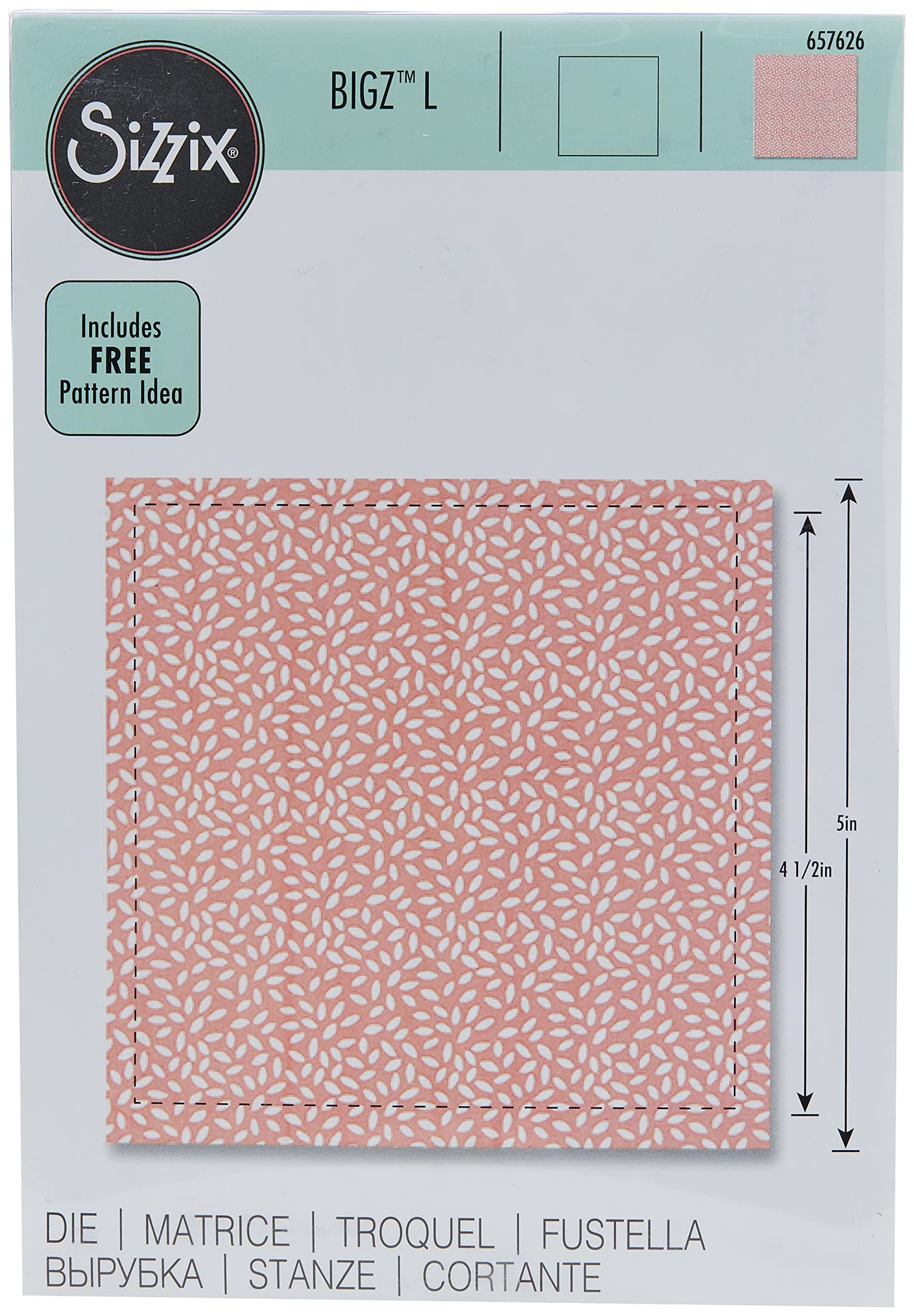 Multi Color, Bigz Die 657626, 4.5" Square, One Size