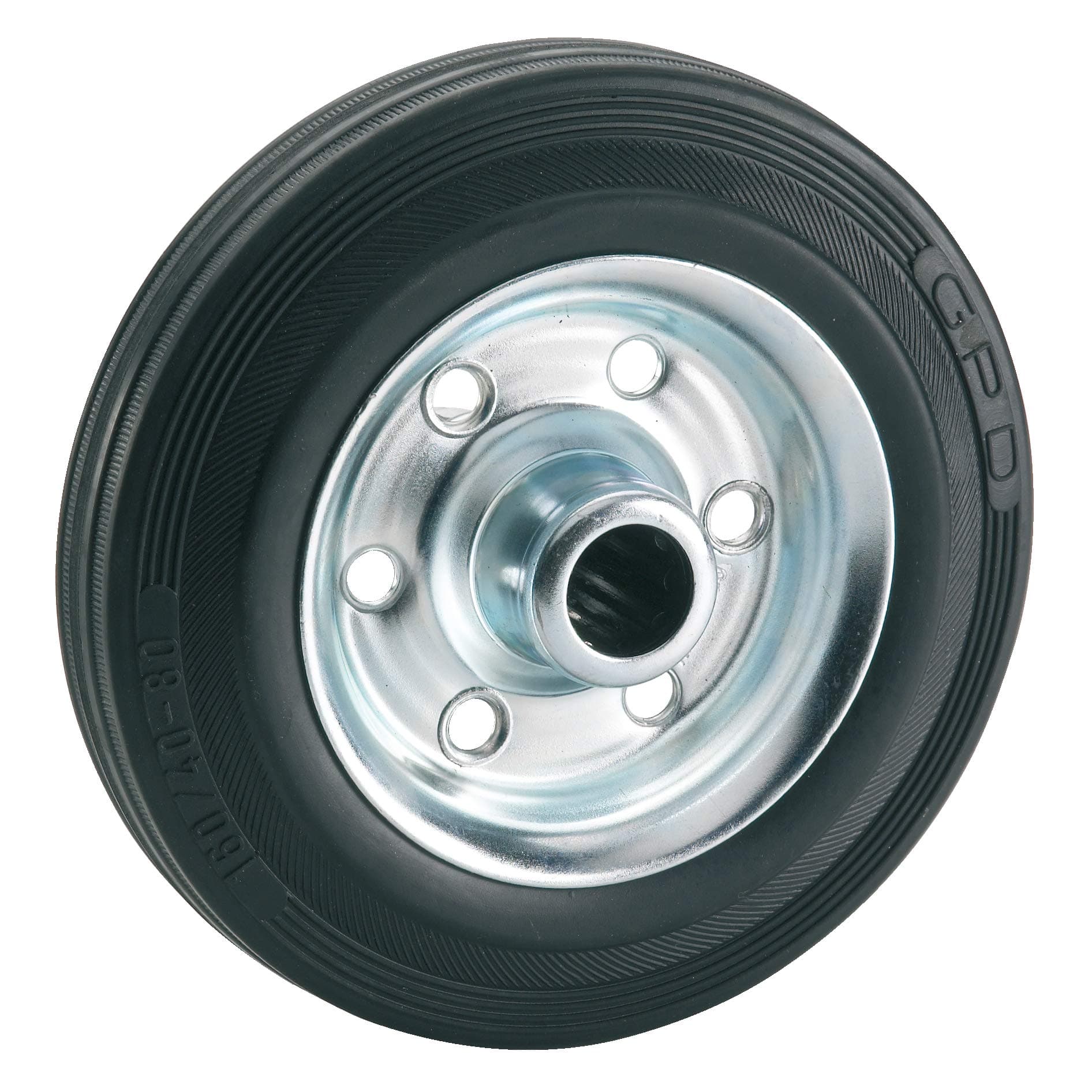Dörner + Helmer 710172 Solid Rubber Wheel with Roller Bearings Hub Width 44 mm 125 x 37 x 15 mm