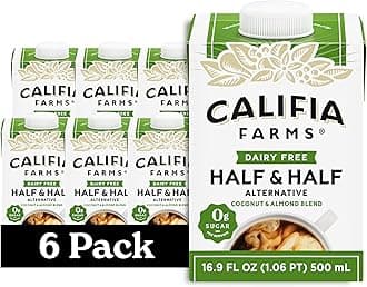 Unsweetened Better Half, Half And Half Substitute, 16.9 Oz (Pack of 6), Almond Milk, Coconut Cream, Coffee Creamer, Keto, Shelf Stable, Dairy Free, Plant Based, Vegan