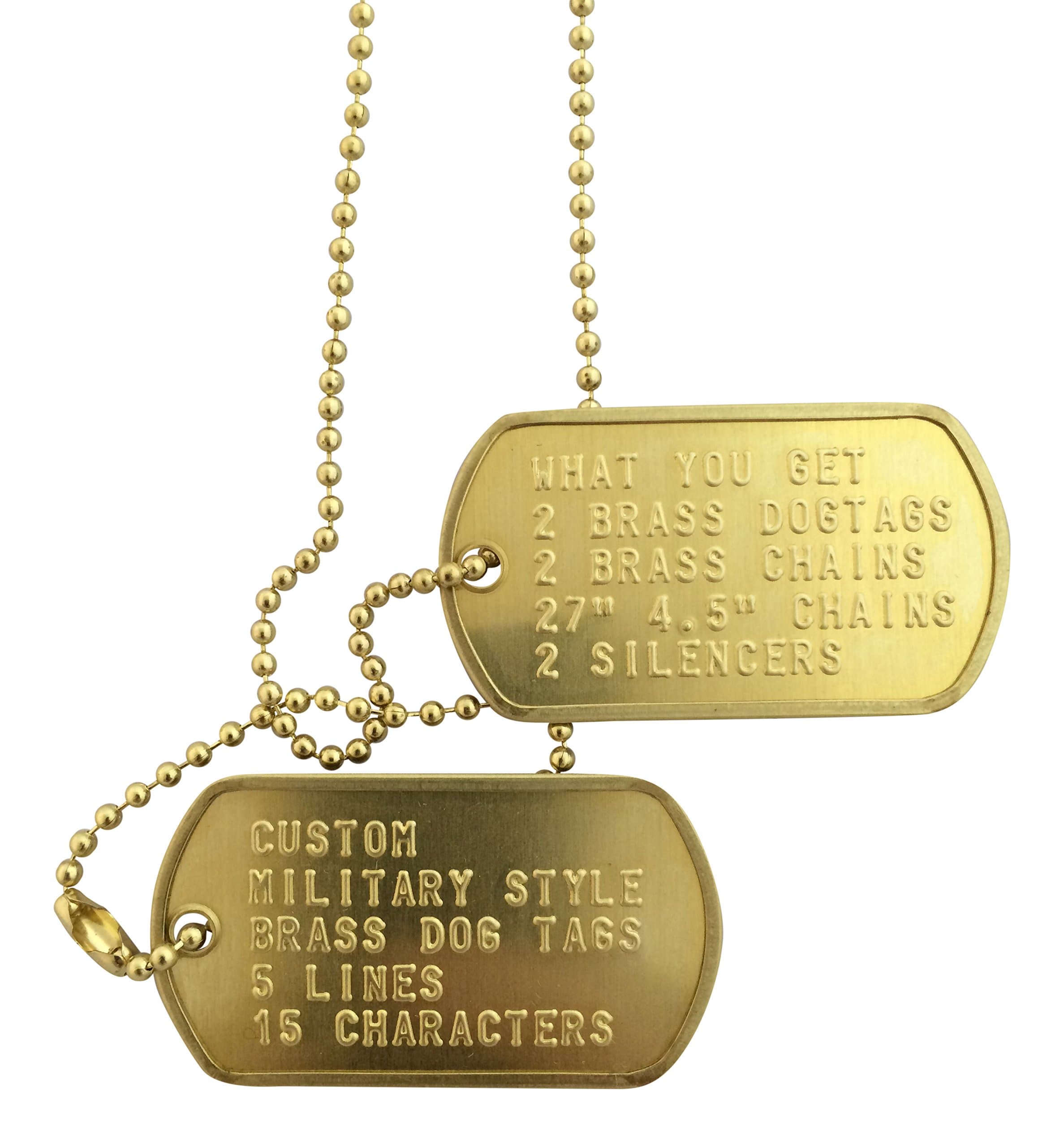 Custom Military Style Dog Tags | Brass | Made in USA