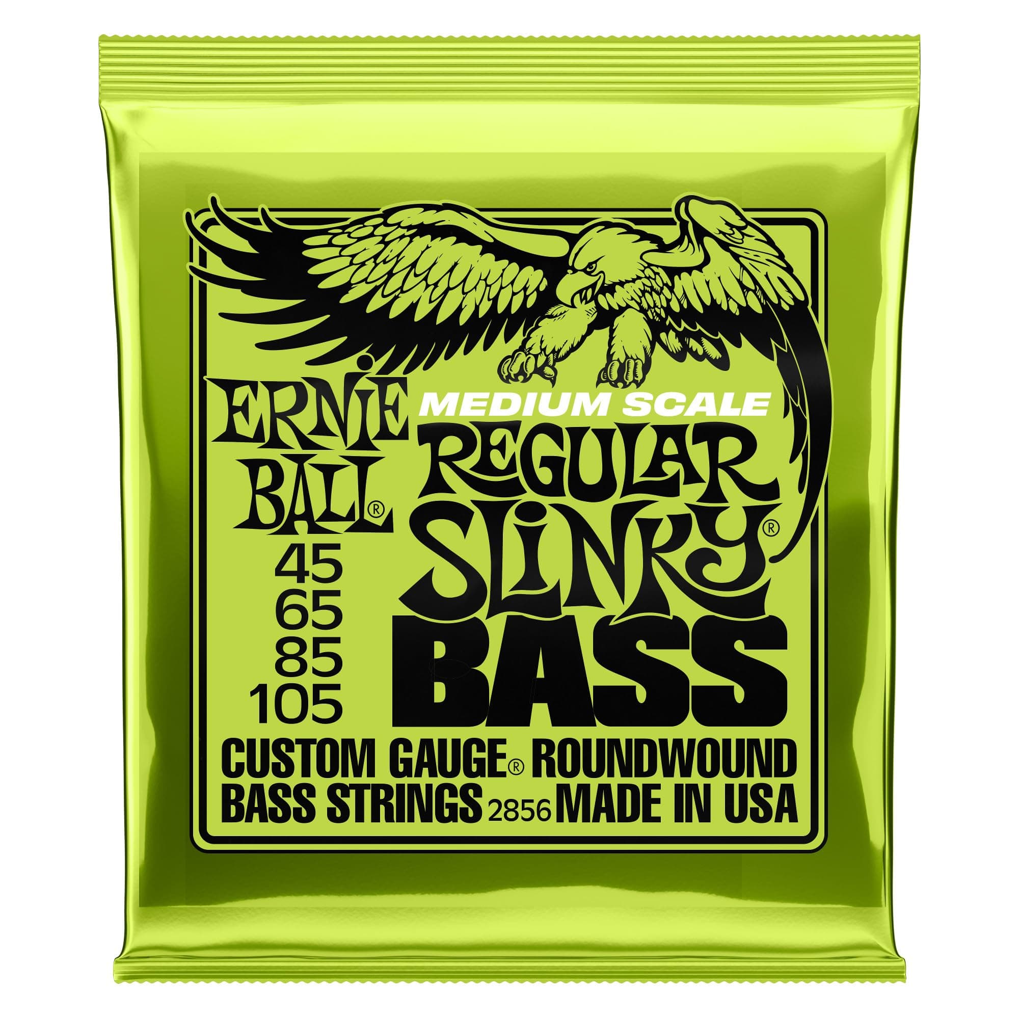 Medium Scale Regular Slinky Nickel Wound Bass Guitar Strings, 45-105 Gauge (P02856)