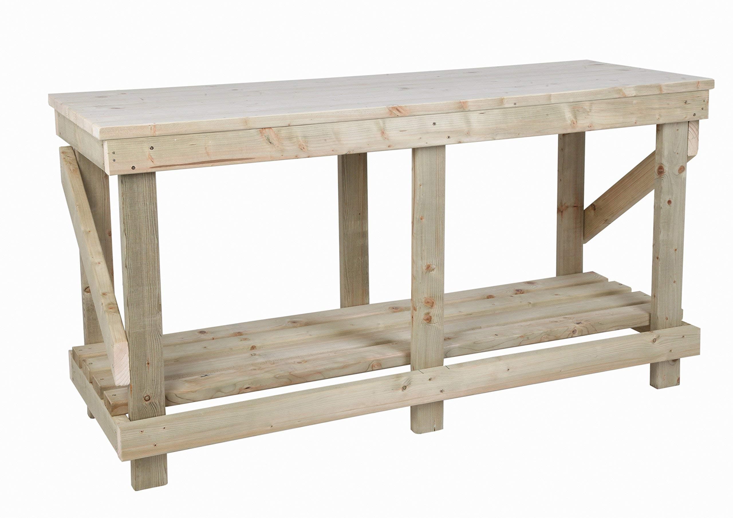 MC TIMBER PRODUCTS LTD 6ft (1.8m) Heavy Duty Work Bench - Strong & Sturdy - Solid Wood Top