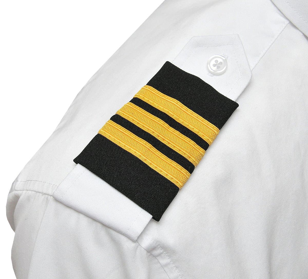 Aero Phoenix Professional Pilot Uniform Epaulets - Three Bars - First Officer - Gold Nylon on Dark Navy