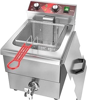 Single Tank Deep Fryer with Timer and Drain