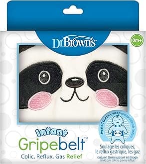 Infant Gripebelt for Colic Relief, Heated Tummy Wrap, Baby Swaddling Belt for Gas Relief, Natural Relief for Upset Stomach in Babies and Toddlers, Panda, 0-3m