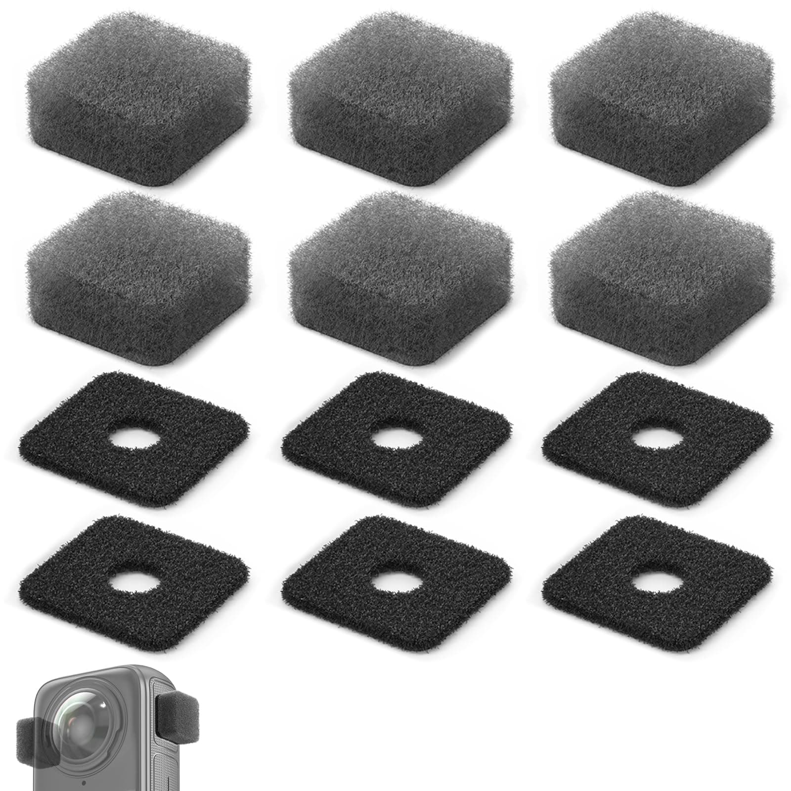 6 Set Microphone Wind muff for Insta 360 X3 X4 X5 ONE Anti-Noise Windbreak Sponge Cushion Effectively Reduces Noise and Improves Sound Quality