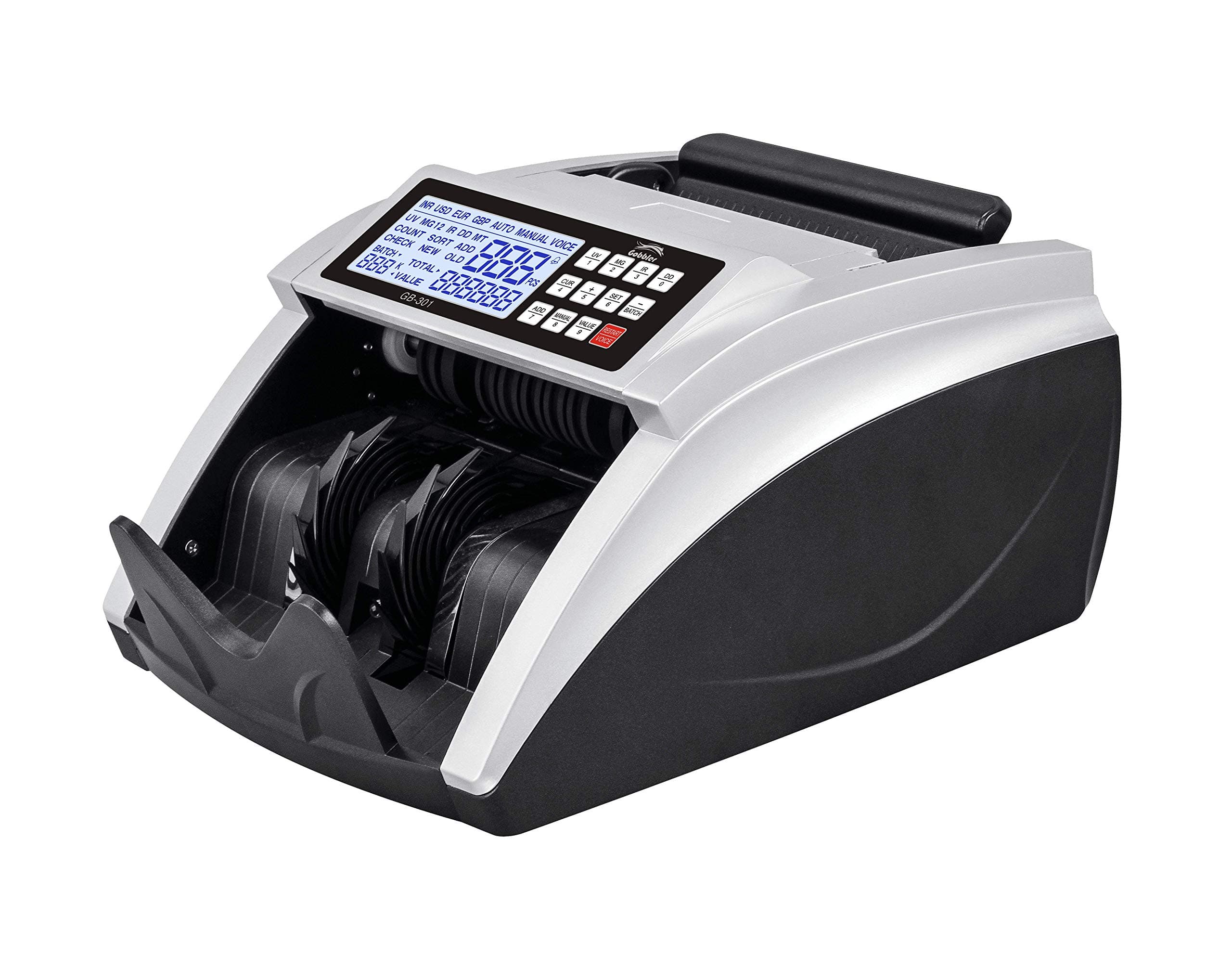 GOBBLER 401-MV Semi-Value Note Counting Machine with Fake Note Detection with Large LCD Screen | Counts all New & Old Notes